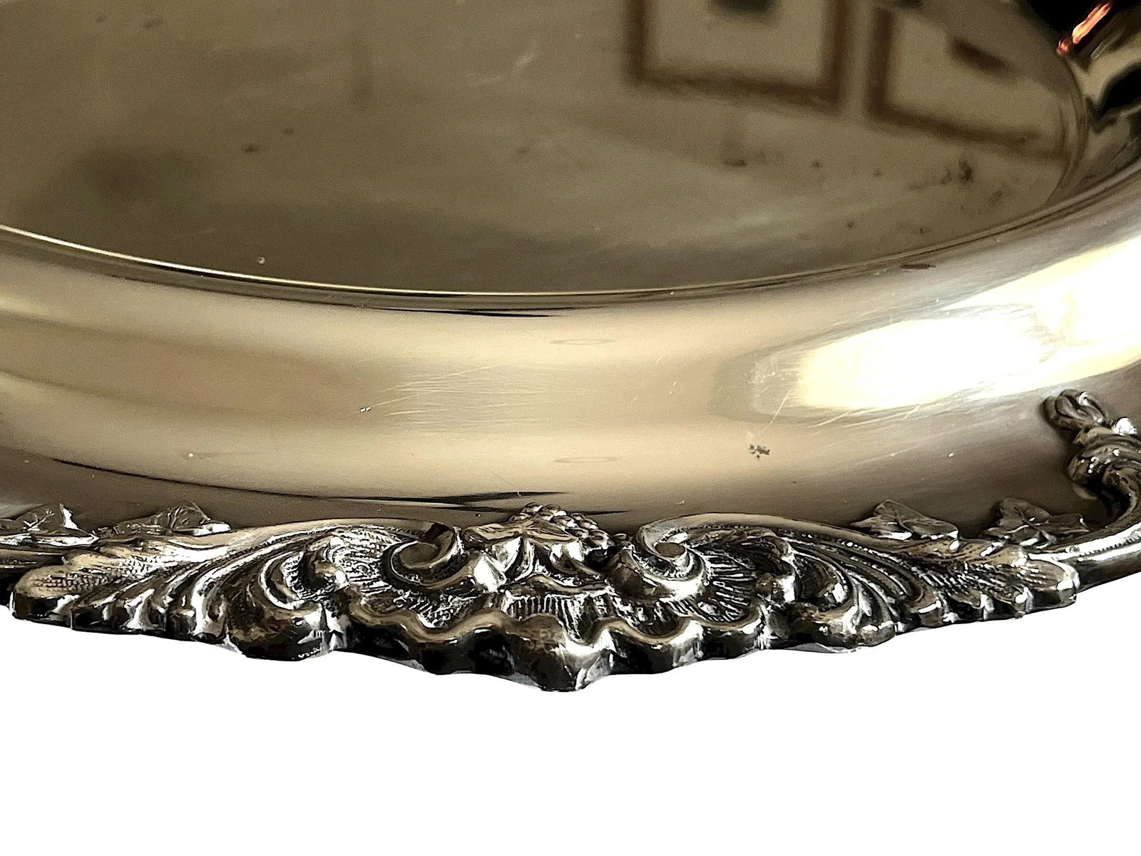 Large 20th Century Hotel Silver Footed Salver Tray With Inset Bowl by Dodge, Inc. - Queen Victoria M - 9