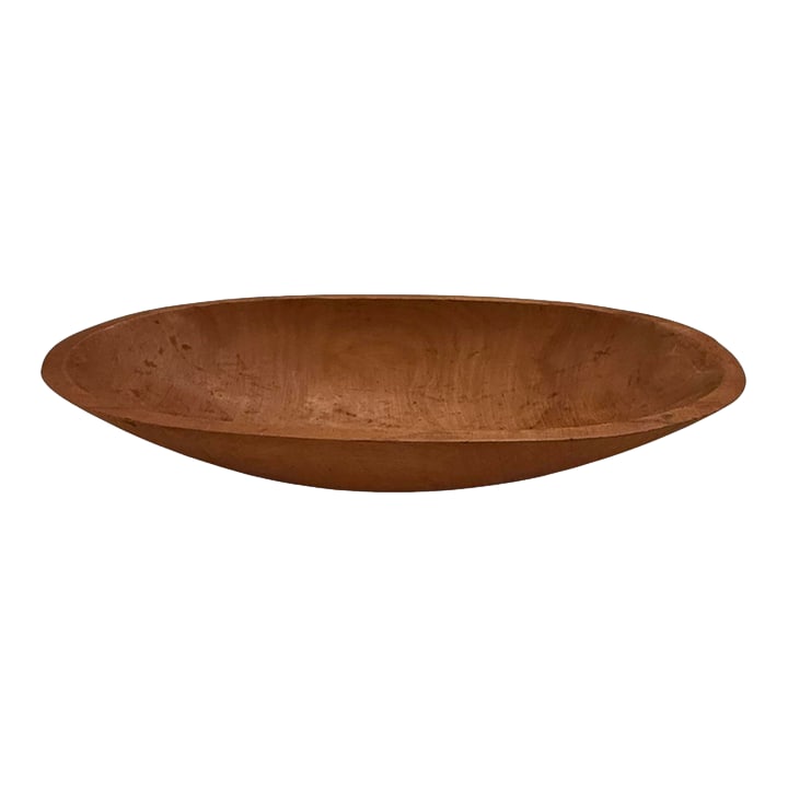 Vintage Primitive 17 3/4" Wooden Oval Dough or Trencher Bowl (1 of 12)
