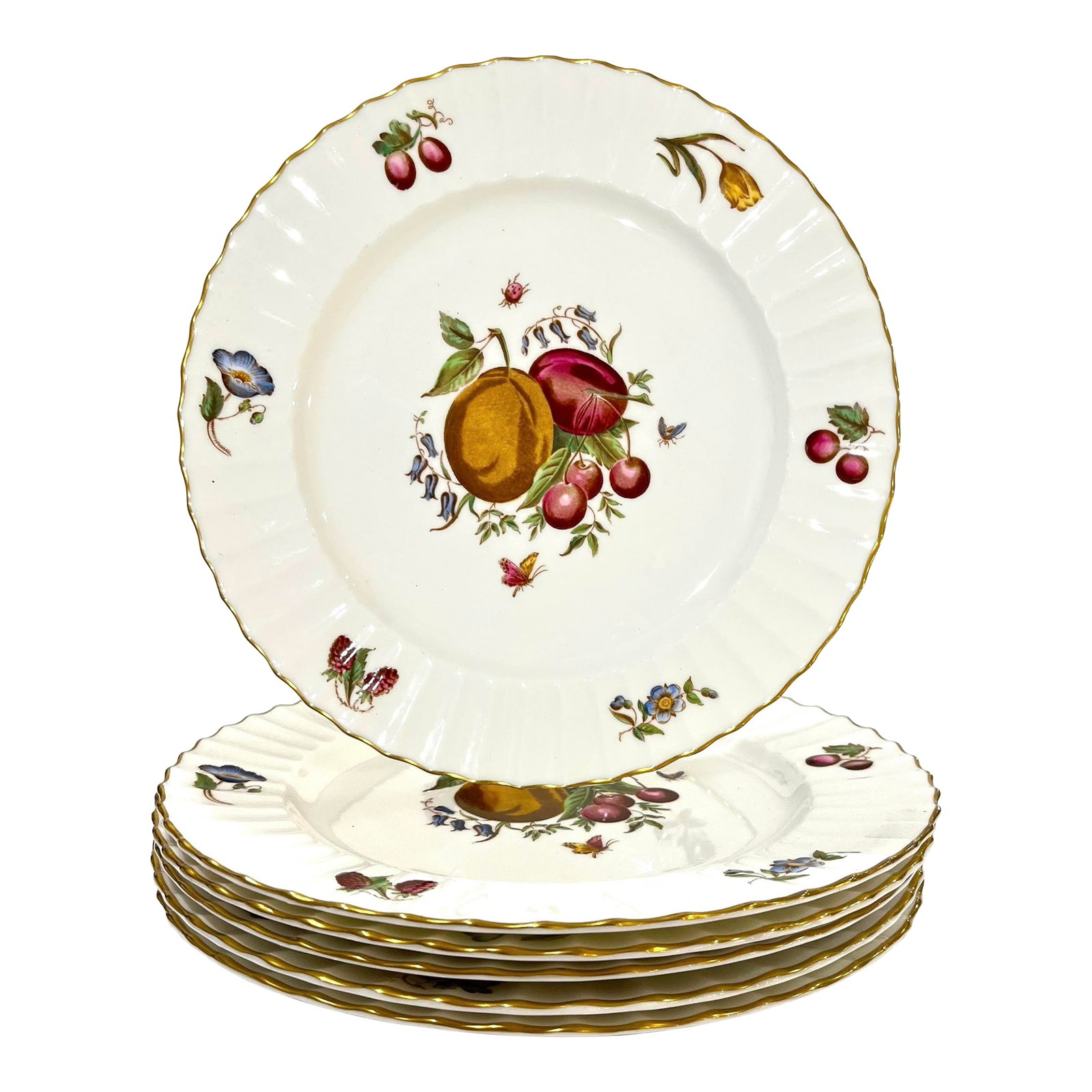 1960s Royal Worcester Delecta - Ribbed Warmstry Dinner Plates - Set of Six (1 of 10)