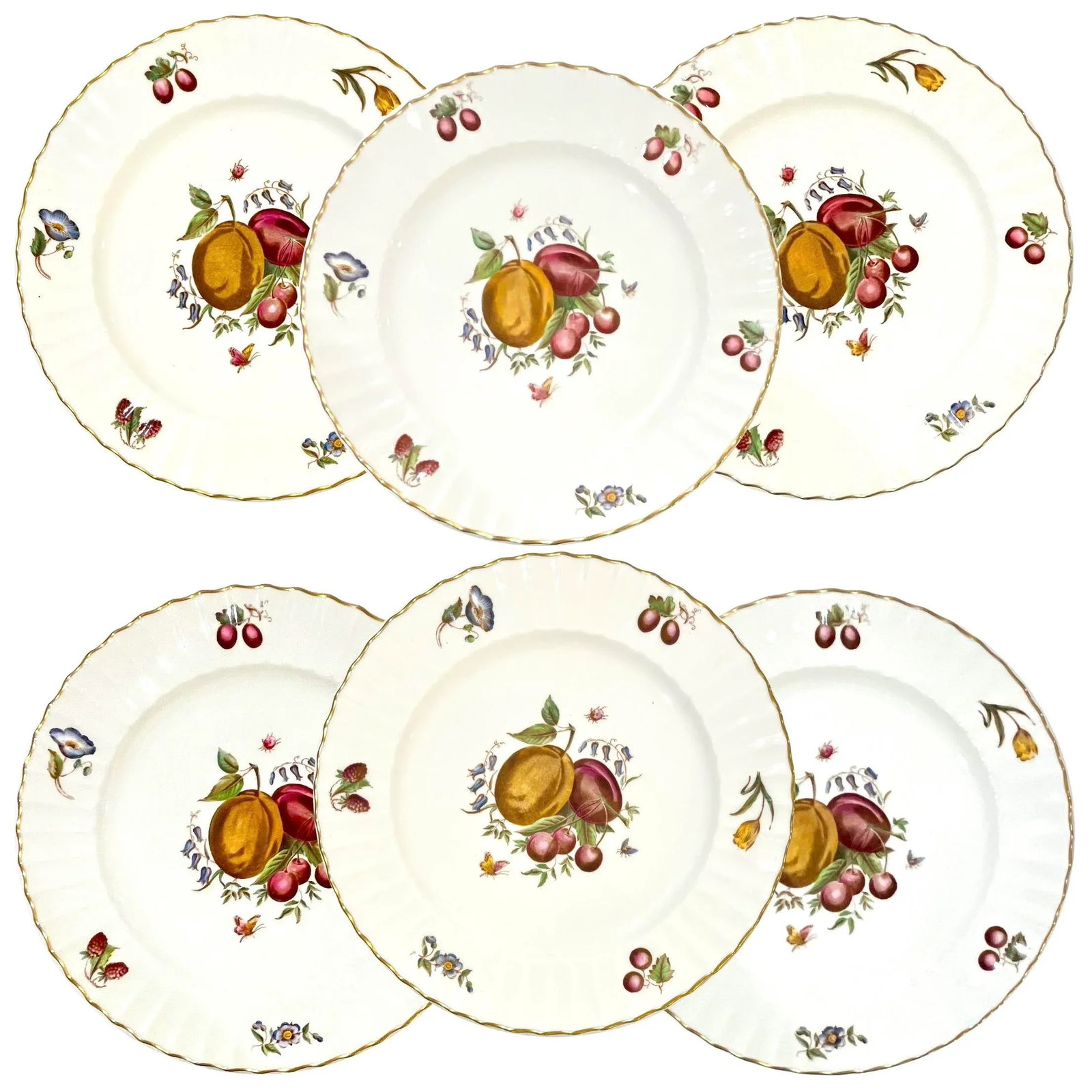 1960s Royal Worcester Delecta - Ribbed Warmstry Dinner Plates - Set of Six - 2