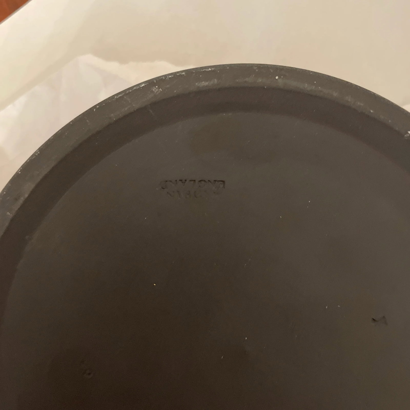 Antique Black Round Lidded Wedgwood Box - 12
