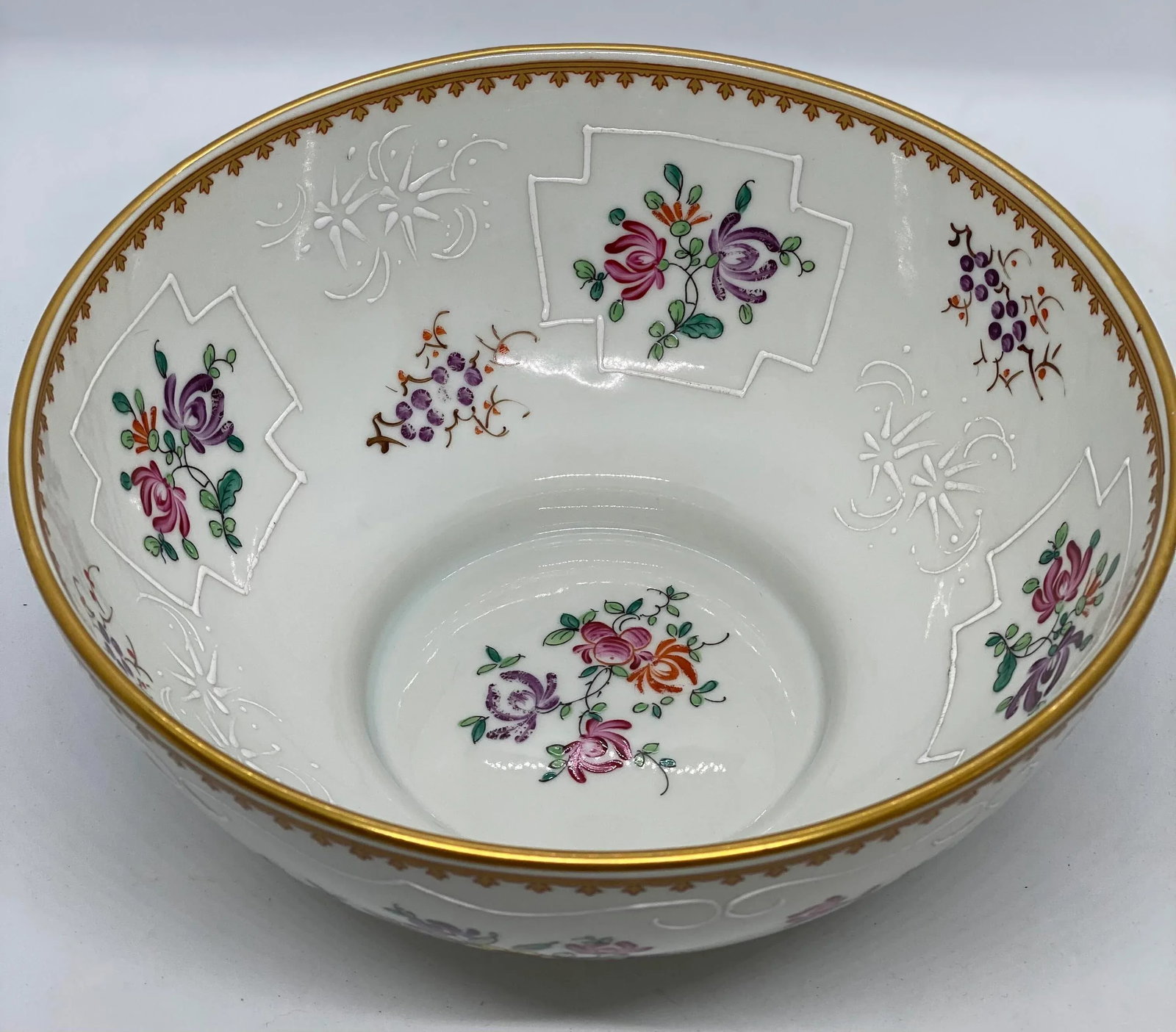 Mid 20th Century French Sperabo Porcelain Floral & Fruit Bowl - 3