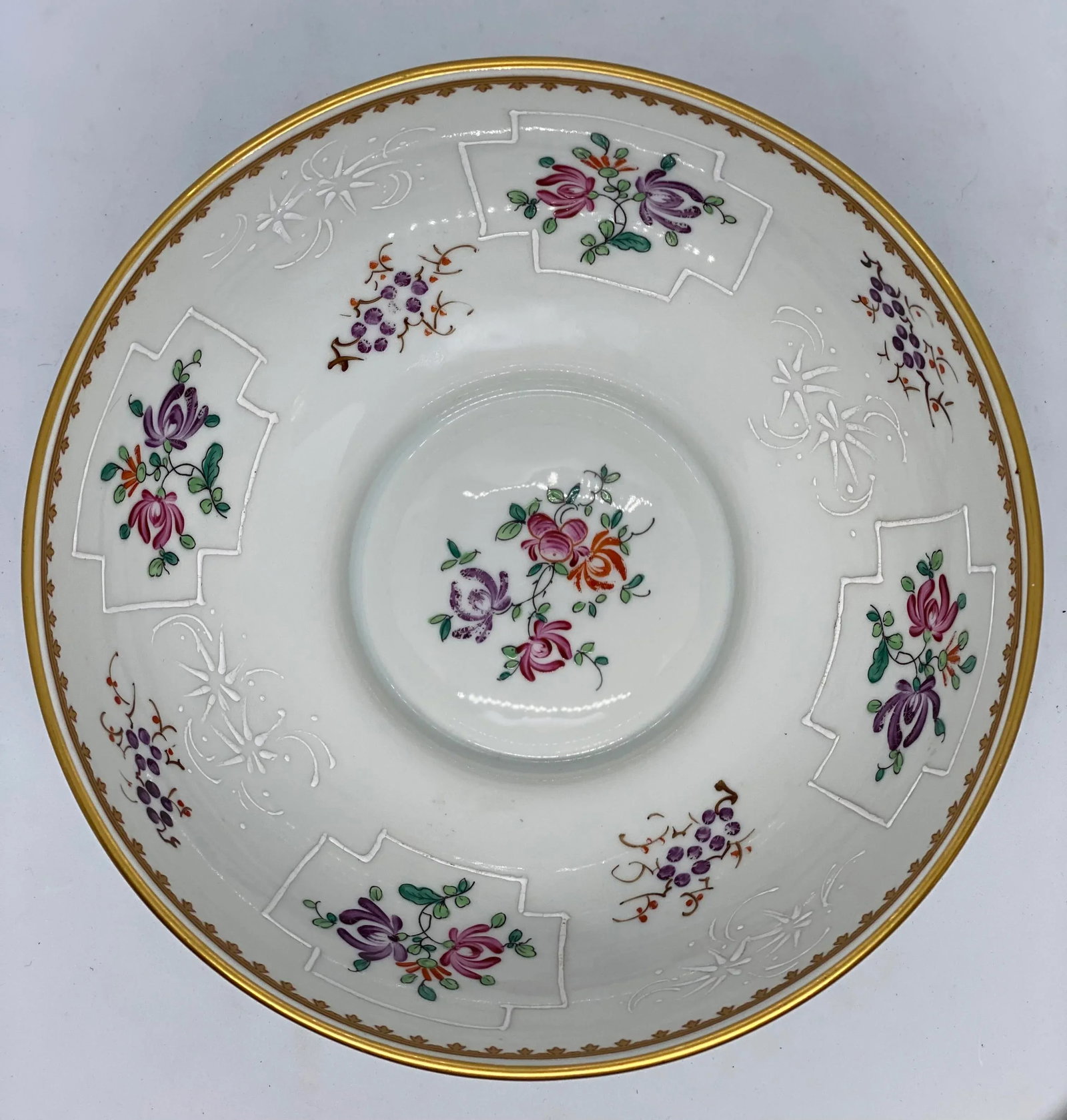 Mid 20th Century French Sperabo Porcelain Floral & Fruit Bowl - 4