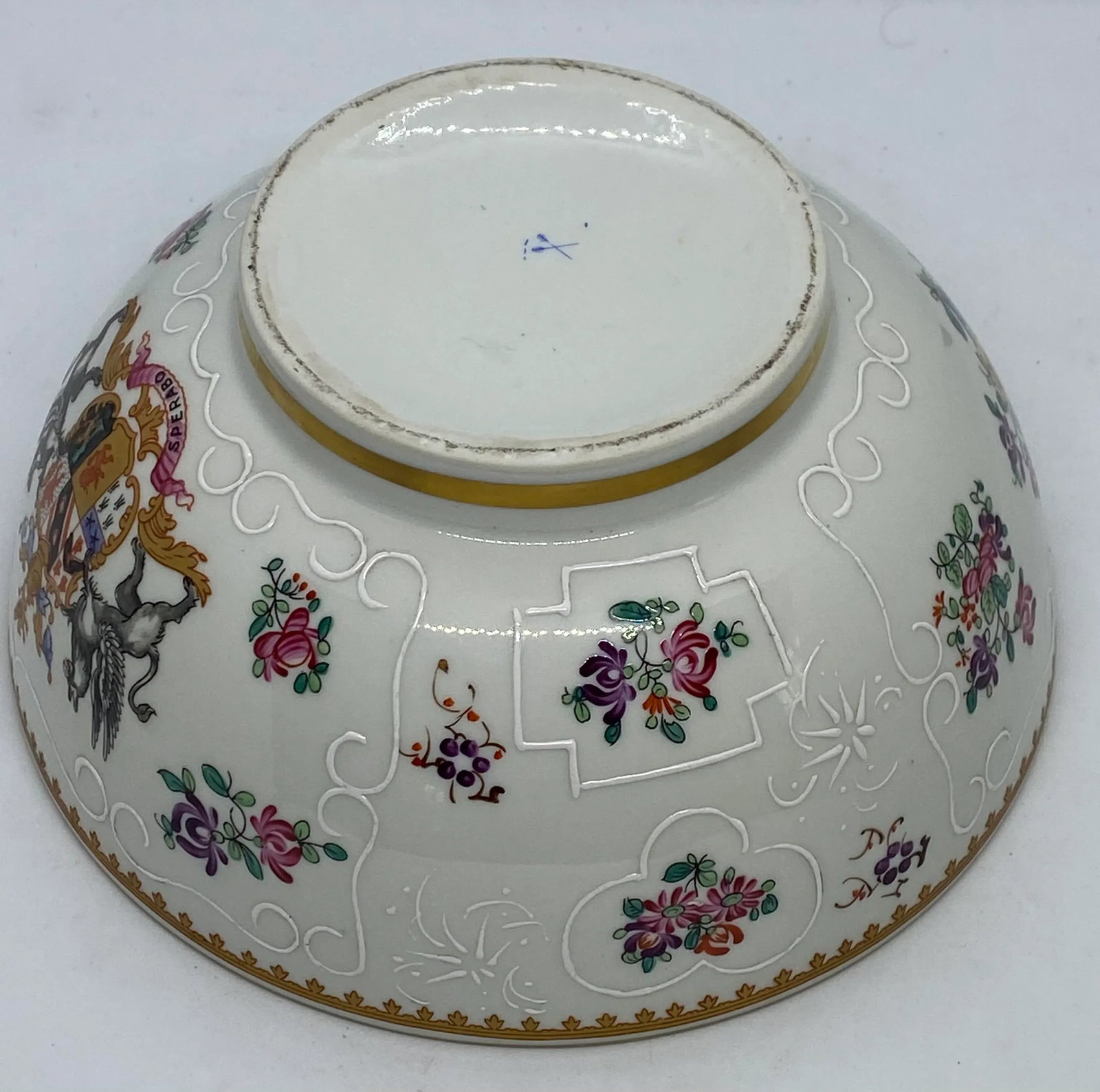 Mid 20th Century French Sperabo Porcelain Floral & Fruit Bowl - 5