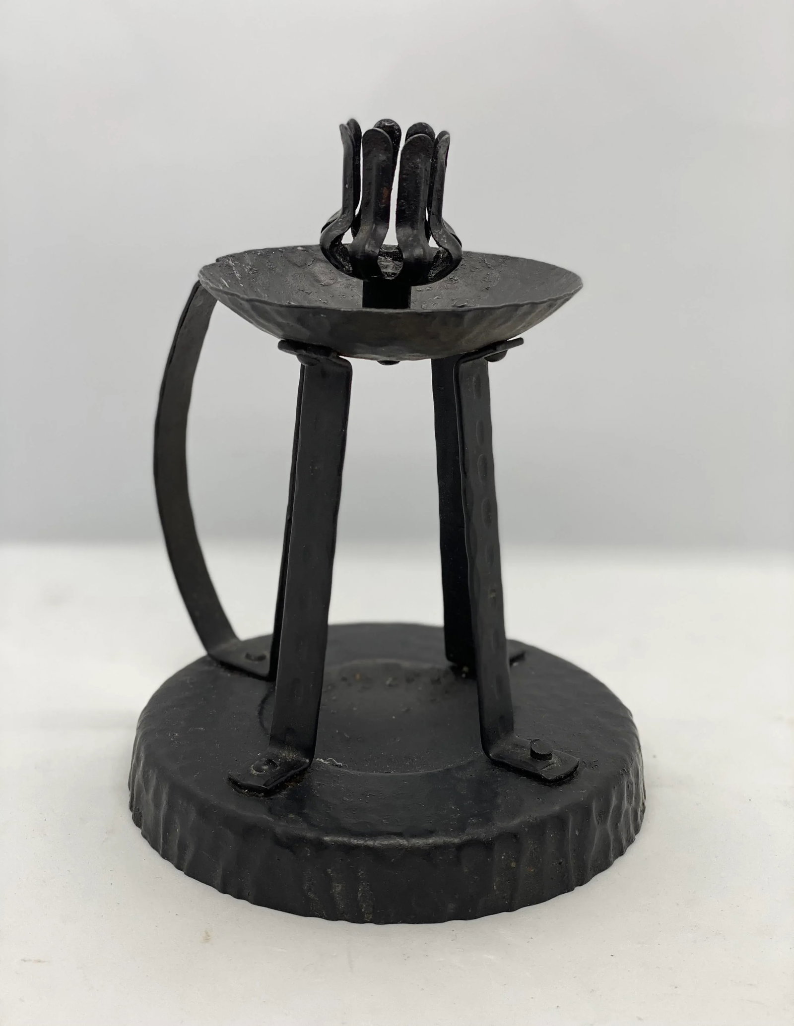 Early 20th Century German Arts & Crafts Hammered Metal 7" Tall Candle Holder - 10