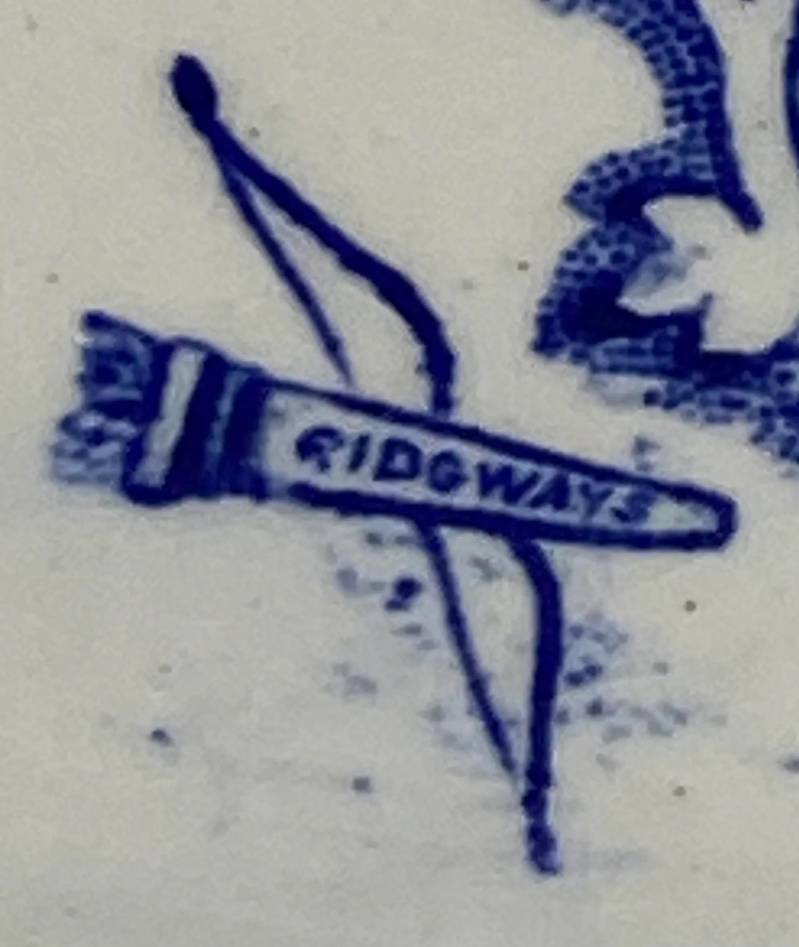 Antique Late 19th Century Ridgways Blue & White "Rhine" Transferware Chop Plate - 10
