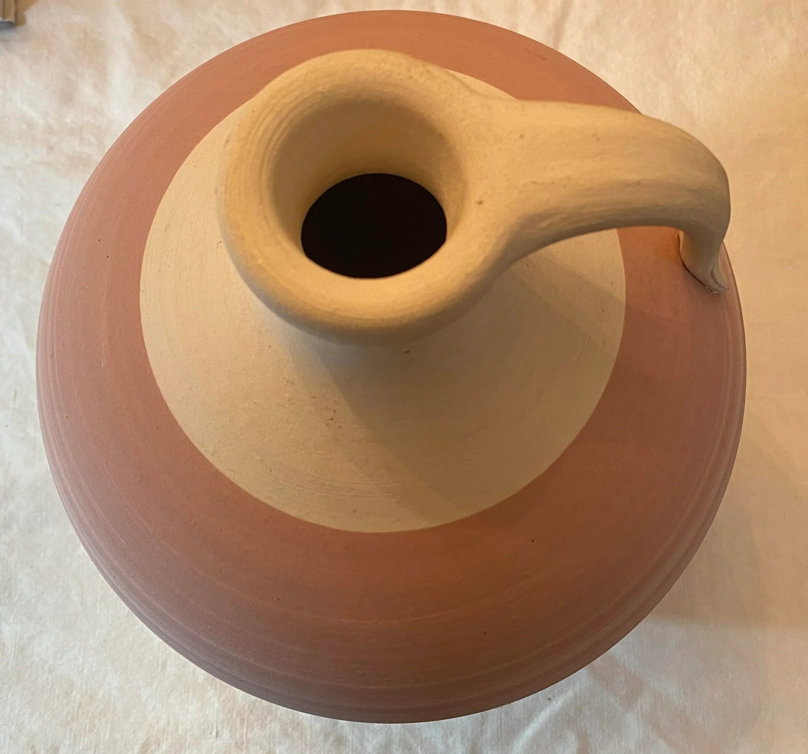 1980s Michael A. Crocker Thrown Stoneware Combed Clay Slip Jug - 10