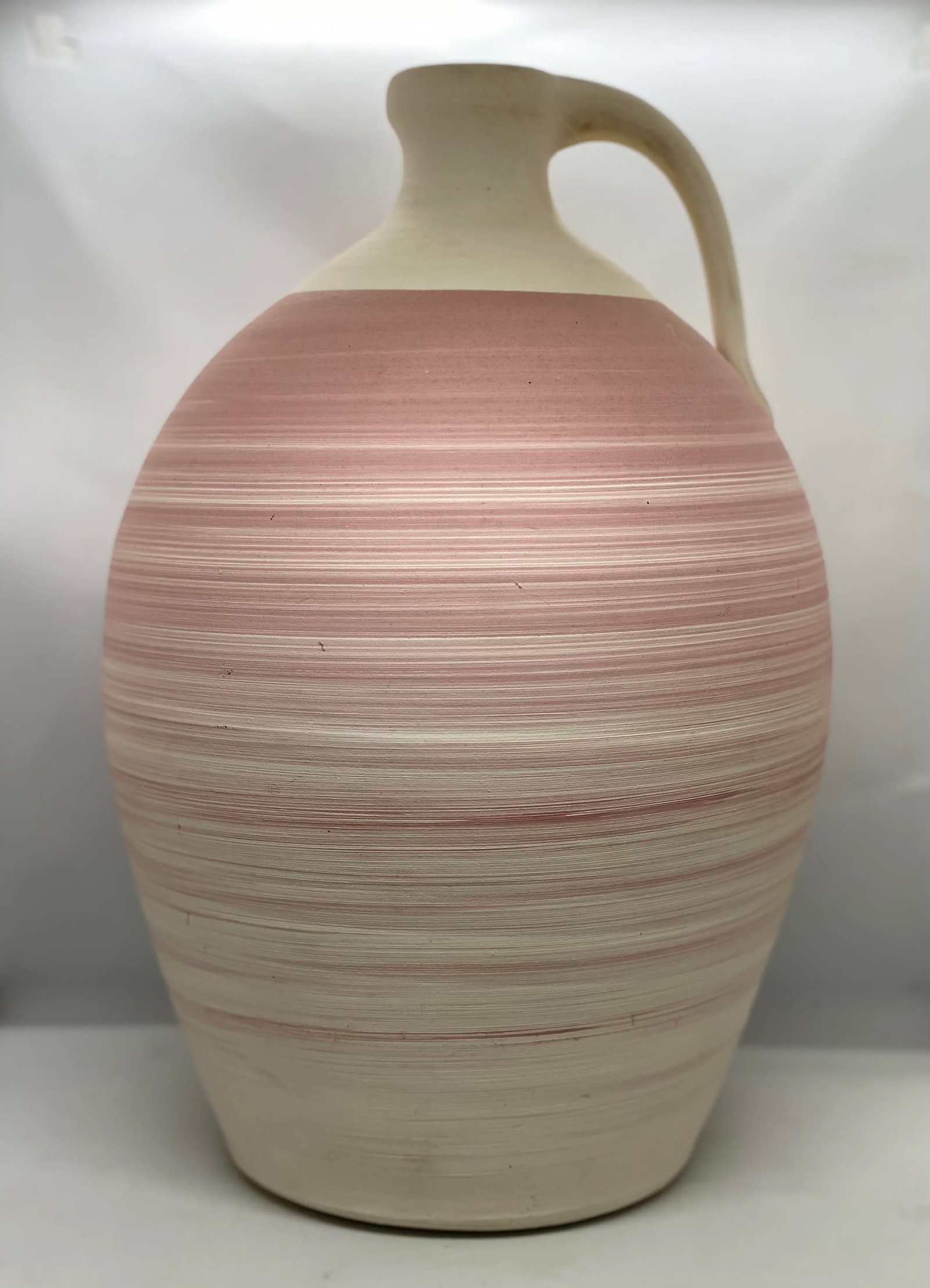 1980s Michael A. Crocker Thrown Stoneware Combed Clay Slip Jug - 11