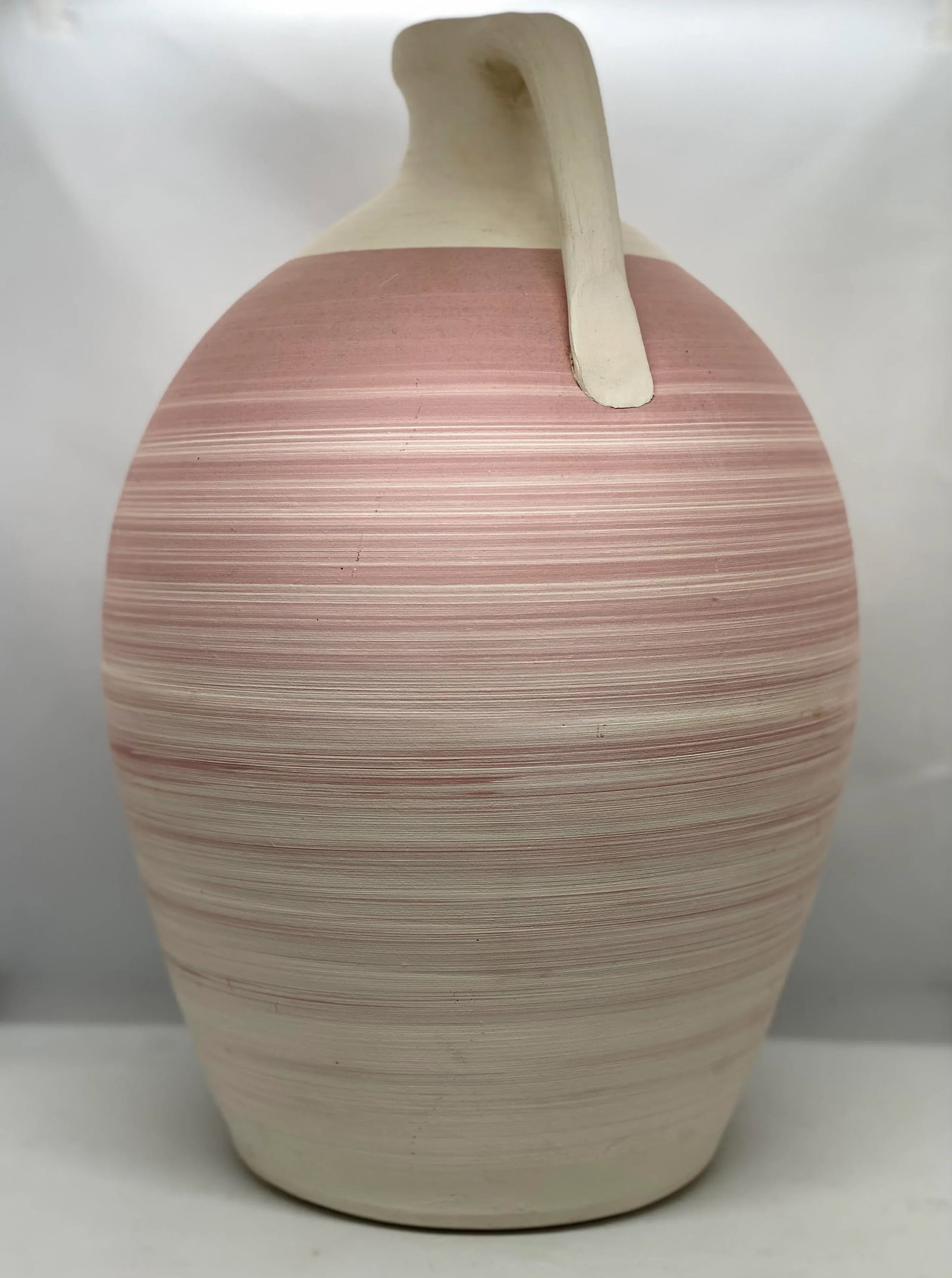 1980s Michael A. Crocker Thrown Stoneware Combed Clay Slip Jug - 2
