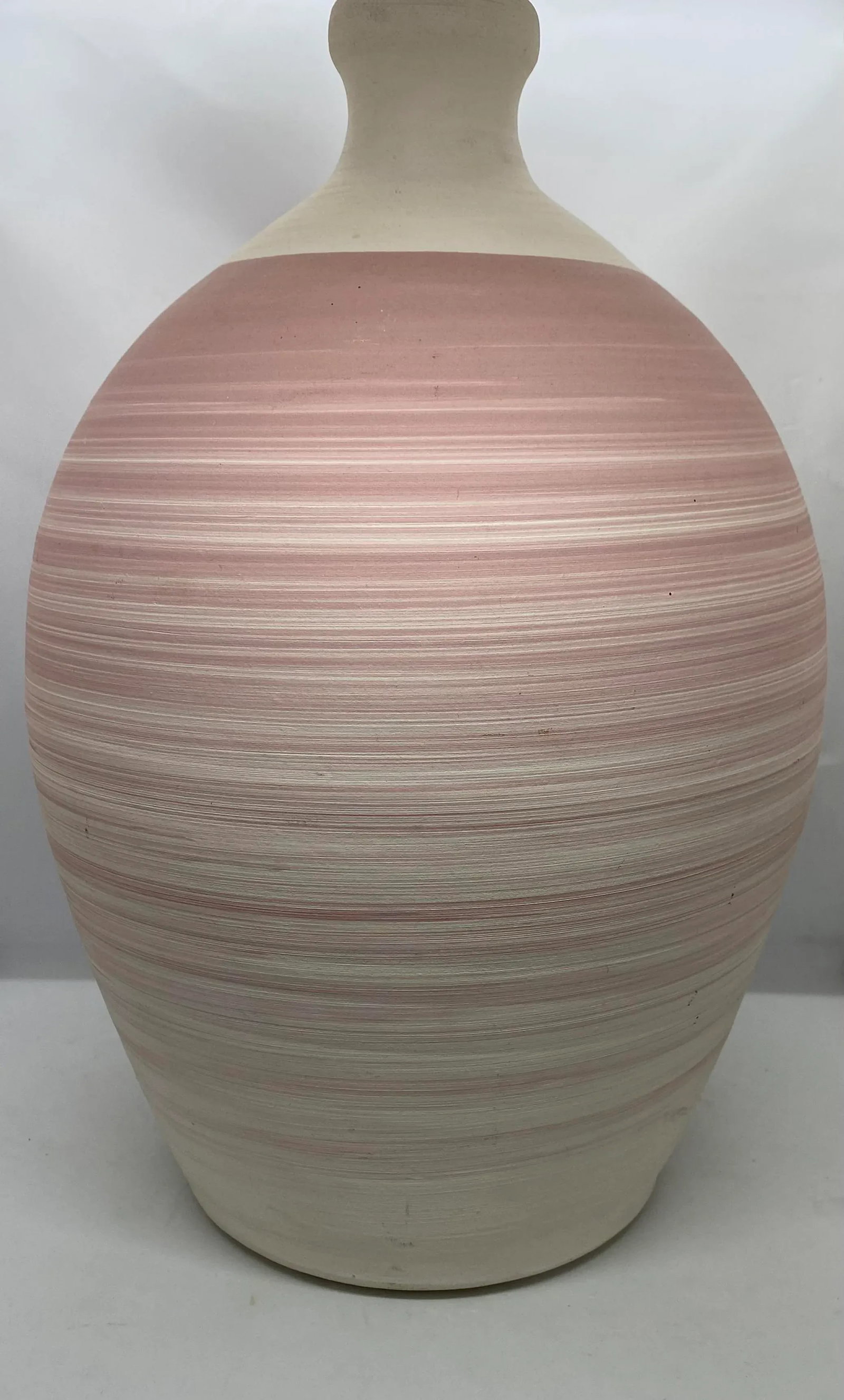1980s Michael A. Crocker Thrown Stoneware Combed Clay Slip Jug - 6