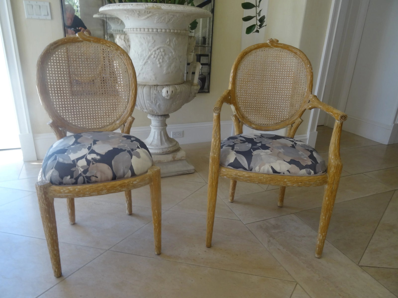 Late 20th Century French Faux Bois Chairs- Set of 2 - 7