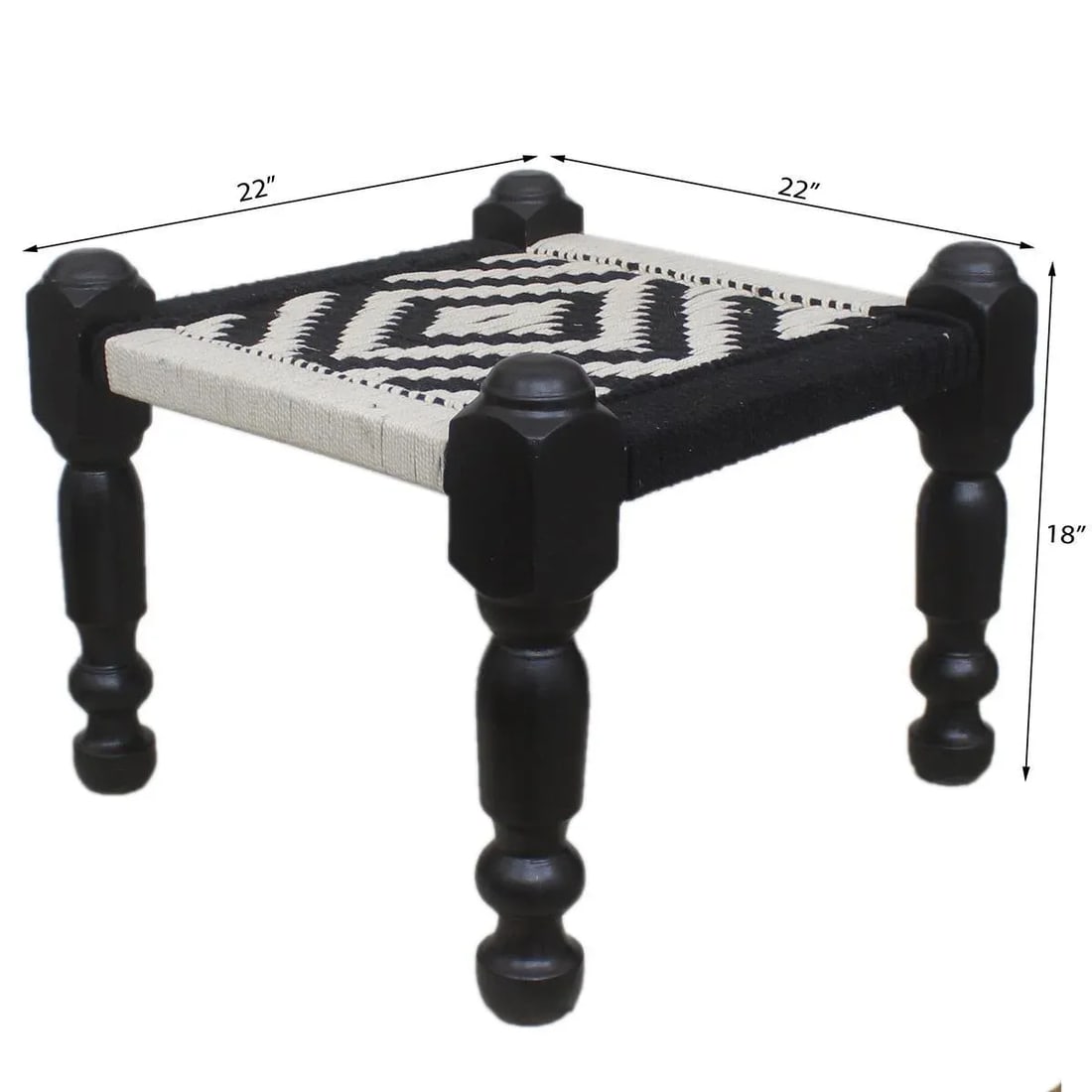 Tribal Turkish Abstract Indoor/Outdoor Bench - 4