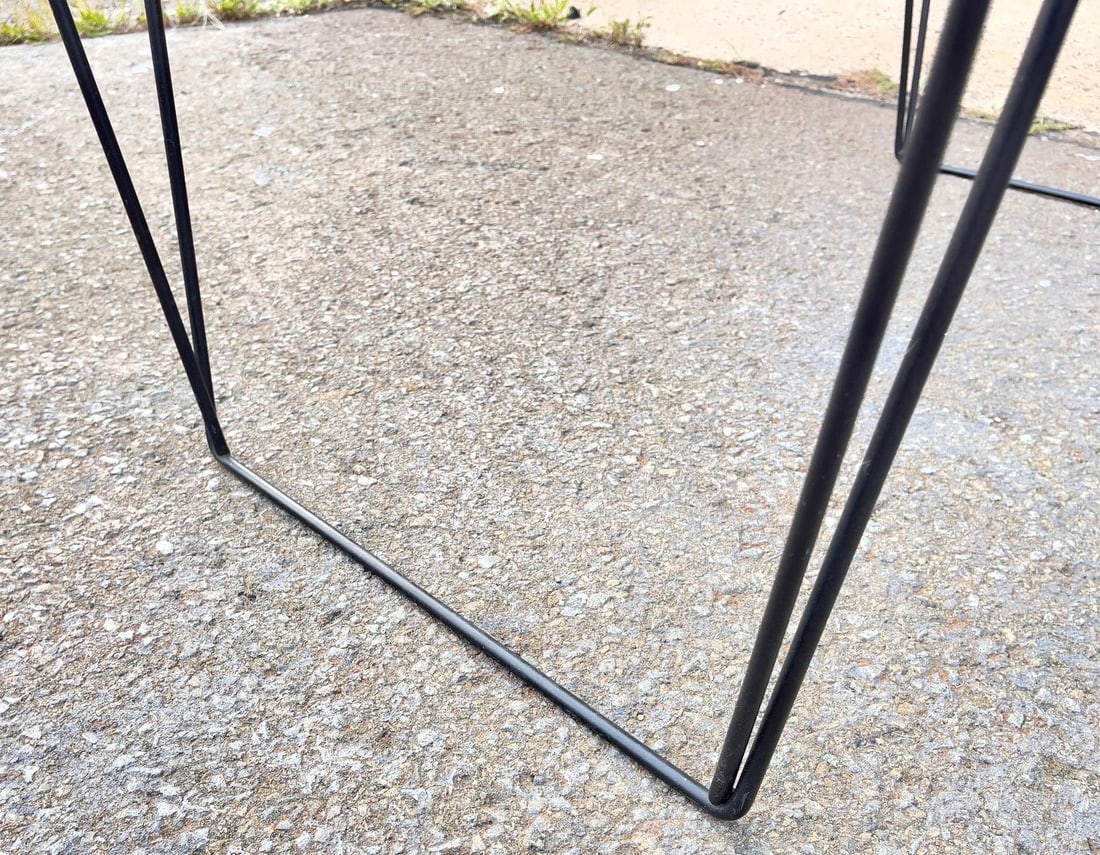 Mid 20th Century MCM Metal and Glass Top Coffee Table Sauze Style - 11