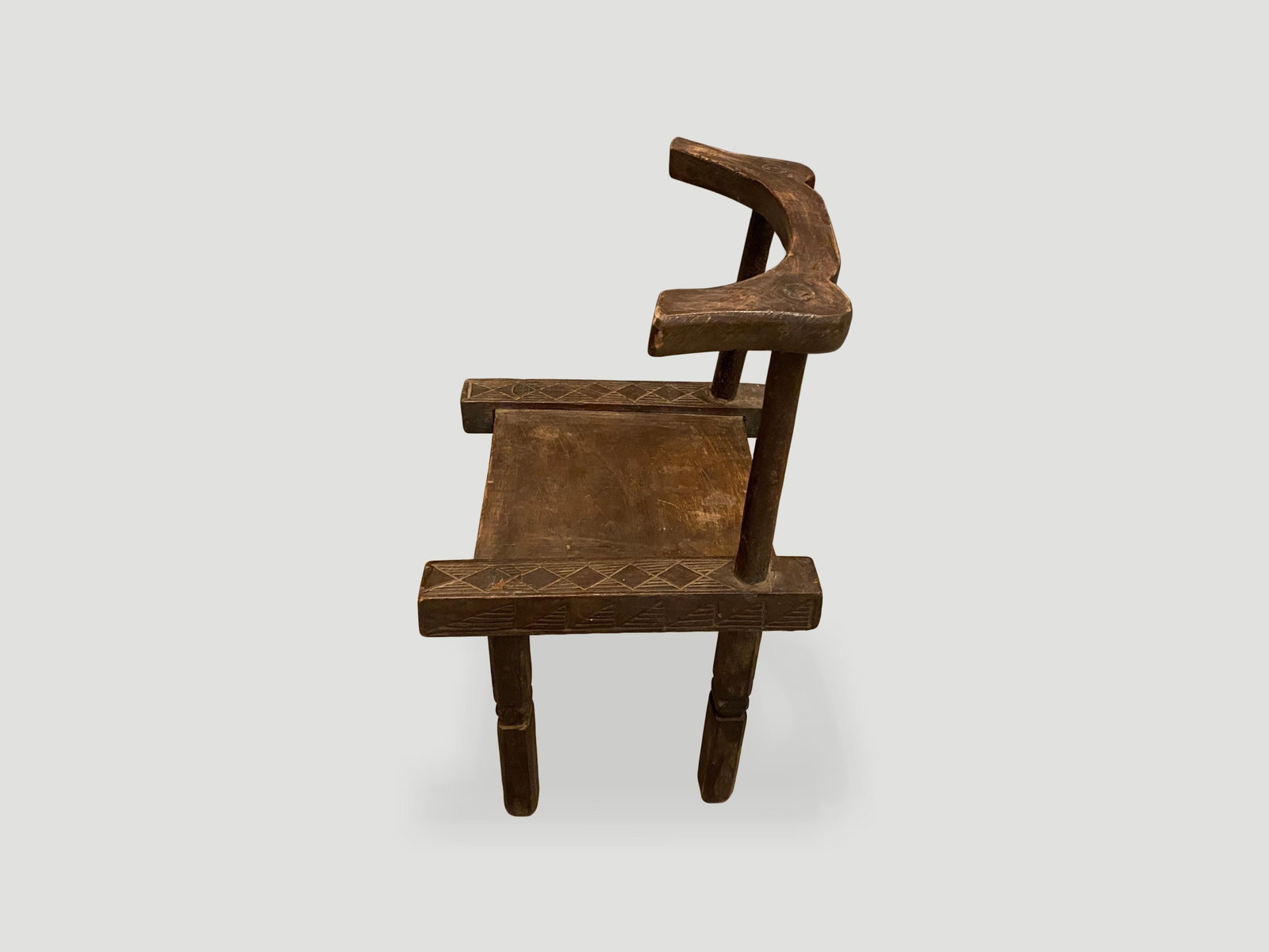 Antique African Wooden Chair or Side Table - 10
