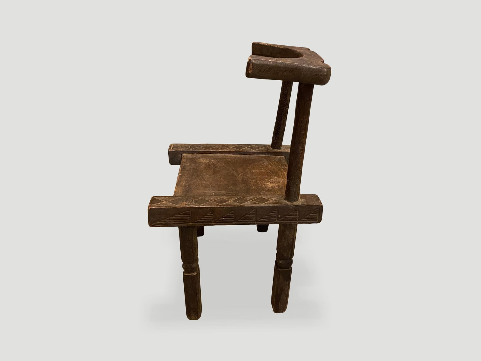 Antique African Wooden Chair or Side Table - 18
