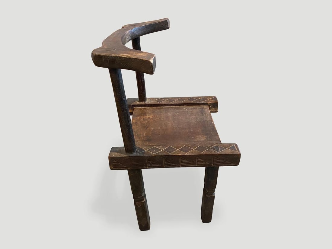 Antique African Wooden Chair or Side Table - 5