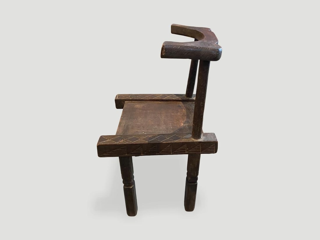 Antique African Wooden Chair or Side Table - 7
