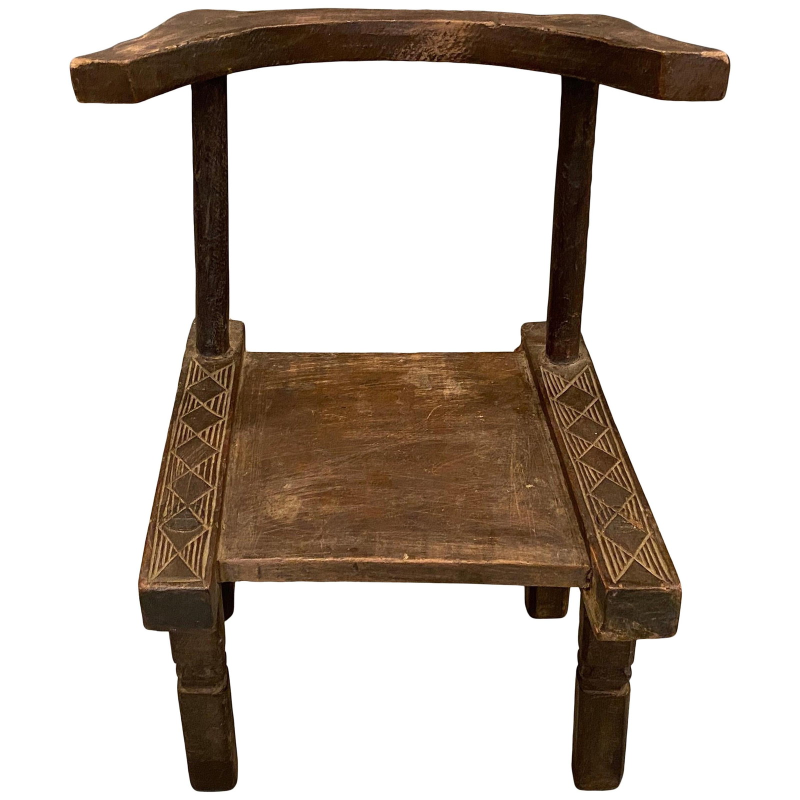 Antique African Wooden Chair or Side Table - 9