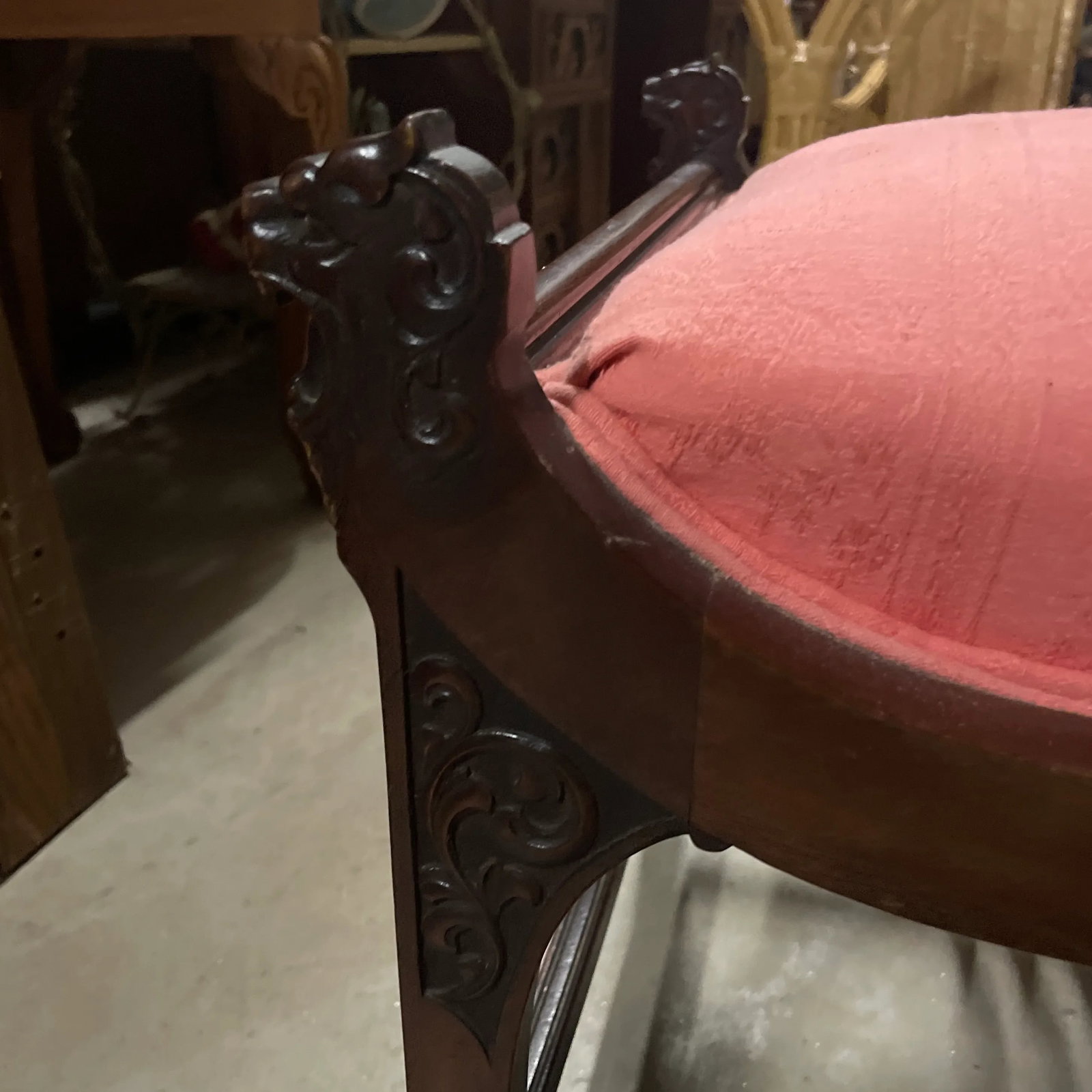 Late 19th Century Vintage Victorian Gossip Chair - 5