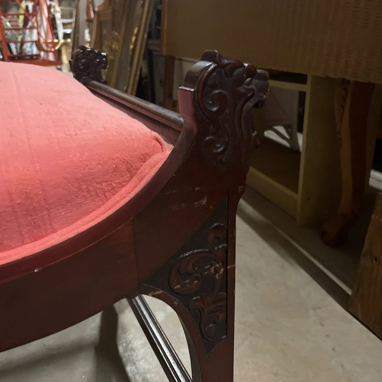 Late 19th Century Vintage Victorian Gossip Chair - 6