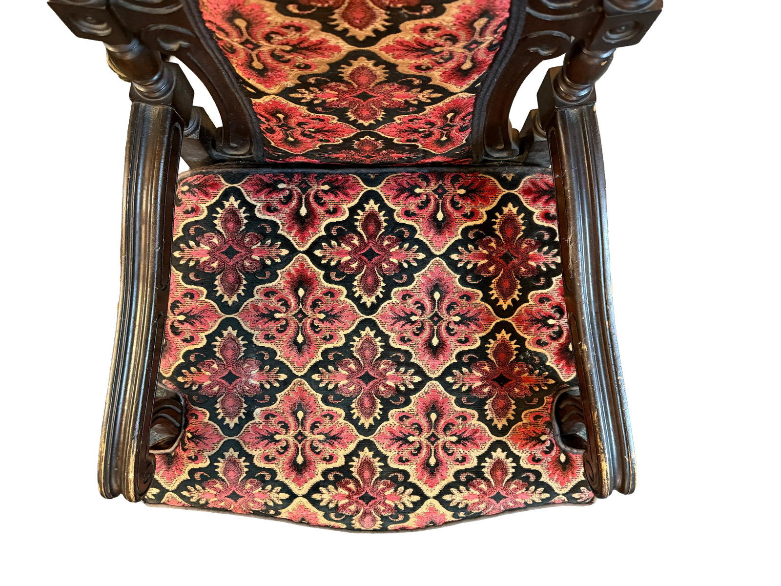 Early 20th Century Carved Jacobean Victorian Throne Chairs - 10