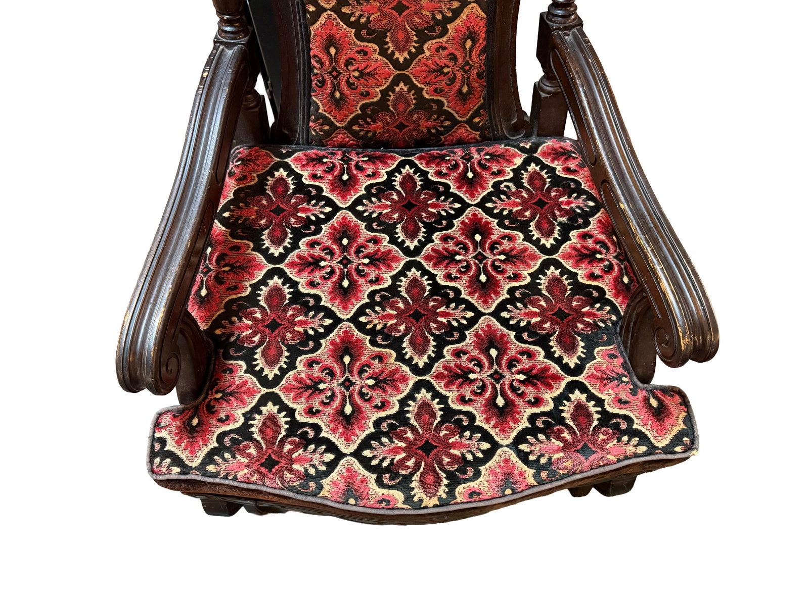 Early 20th Century Carved Jacobean Victorian Throne Chairs - 7
