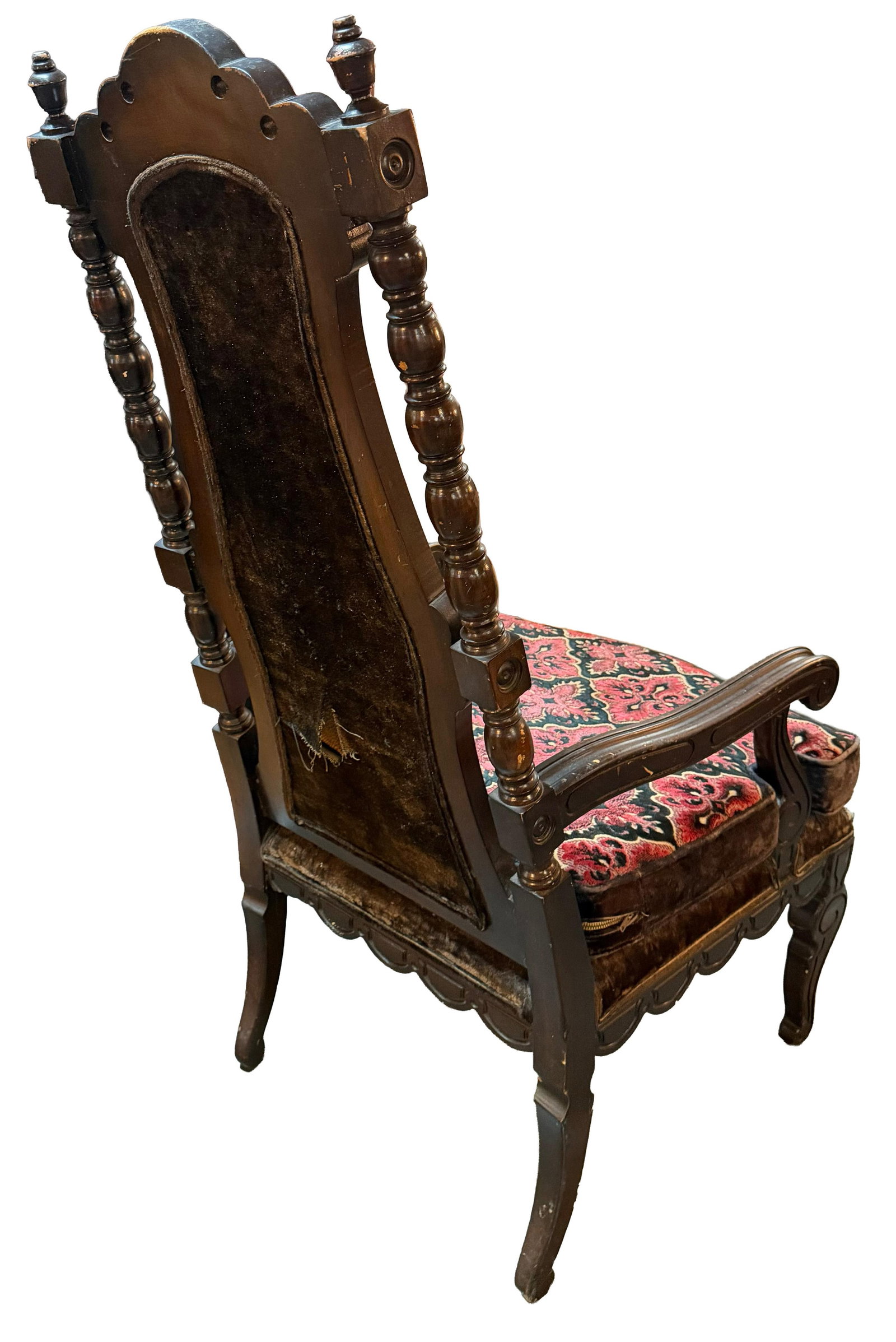 Early 20th Century Carved Jacobean Victorian Throne Chairs - 8