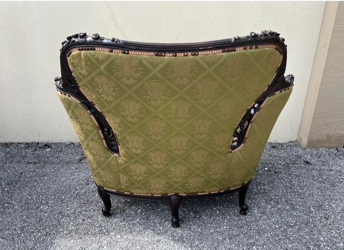 Victorian Carved Dark Walnut Sofa and Chair - 15