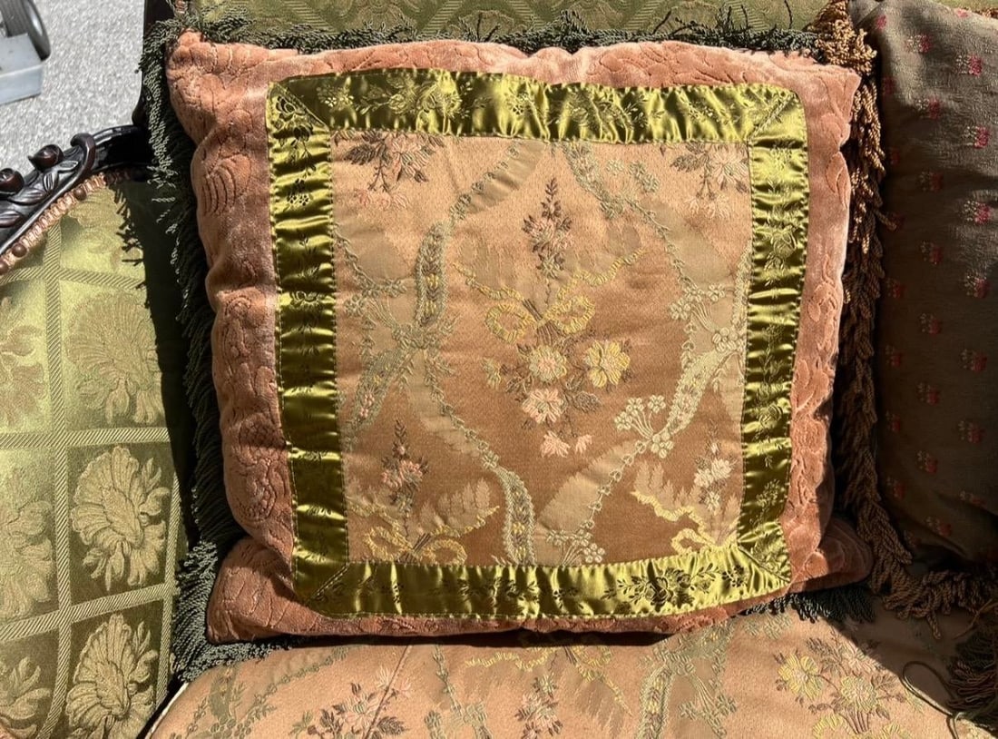 Victorian Carved Dark Walnut Sofa and Chair - 18