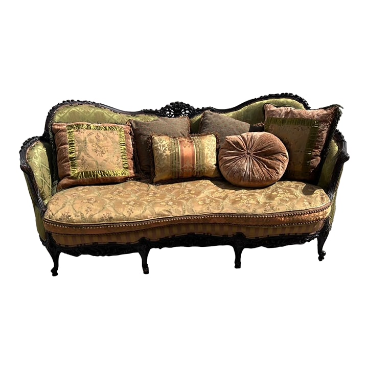 Victorian Carved Dark Walnut Sofa and Chair (1 of 18)
