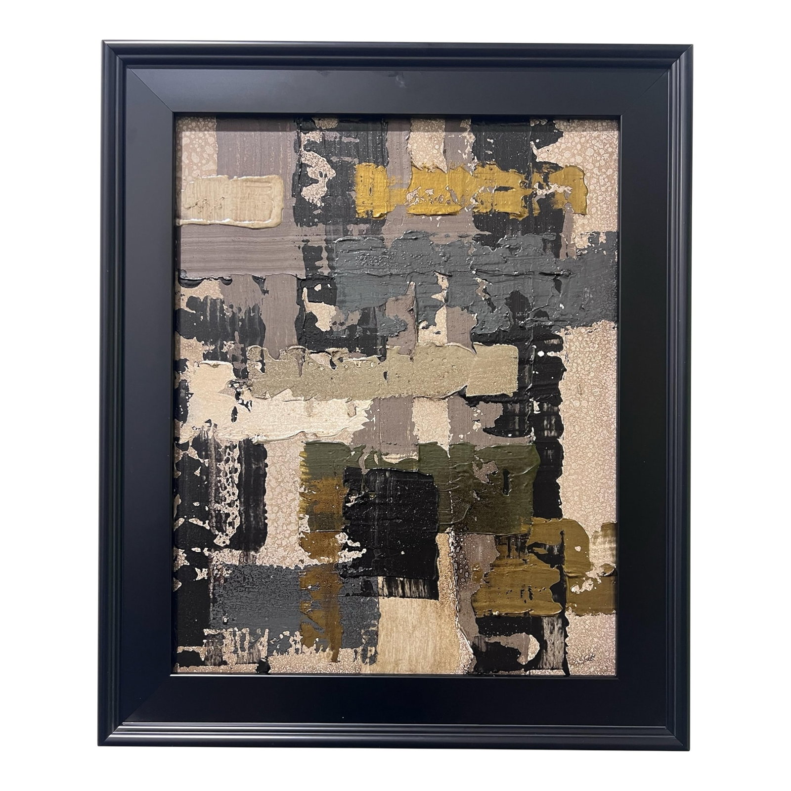 Gravity No. 2 - Original Abstract Painting by J. Kent Martin: This original mixed-media abstract painting by J. Kent Martin is inspired by aerial views of farmland and the ordered patterns of roads and city streets. Built through layers of paint that are