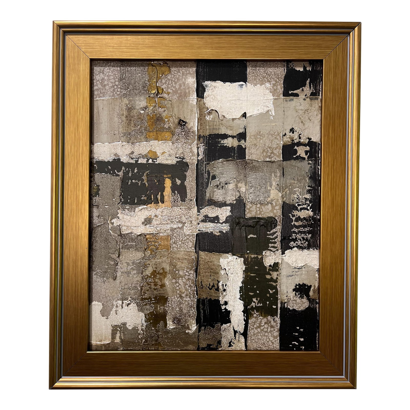 Under Pressure No. 1 - Original Abstract Painting by J. Kent Martin: This original mixed-media abstract painting by J. Kent Martin is inspired by aerial views of farmland and the ordered patterns of roads and city streets. Built through layers of paint that are scraped
