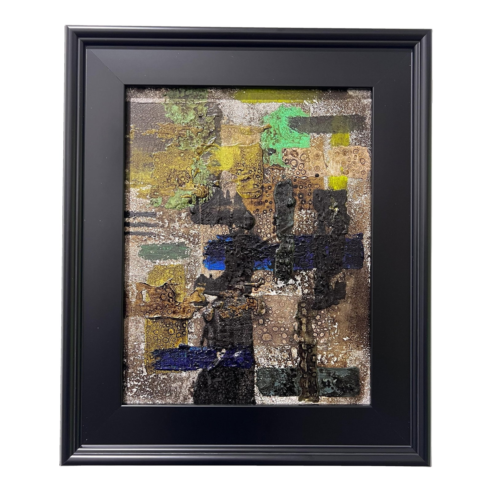 Moving Space No. 1 - Original Abstract Painting by J. Kent Martin: This original mixed-media abstract painting by J. Kent Martin is inspired by aerial views of farmland and the ordered patterns of roads and city streets. Built through layers of paint that are