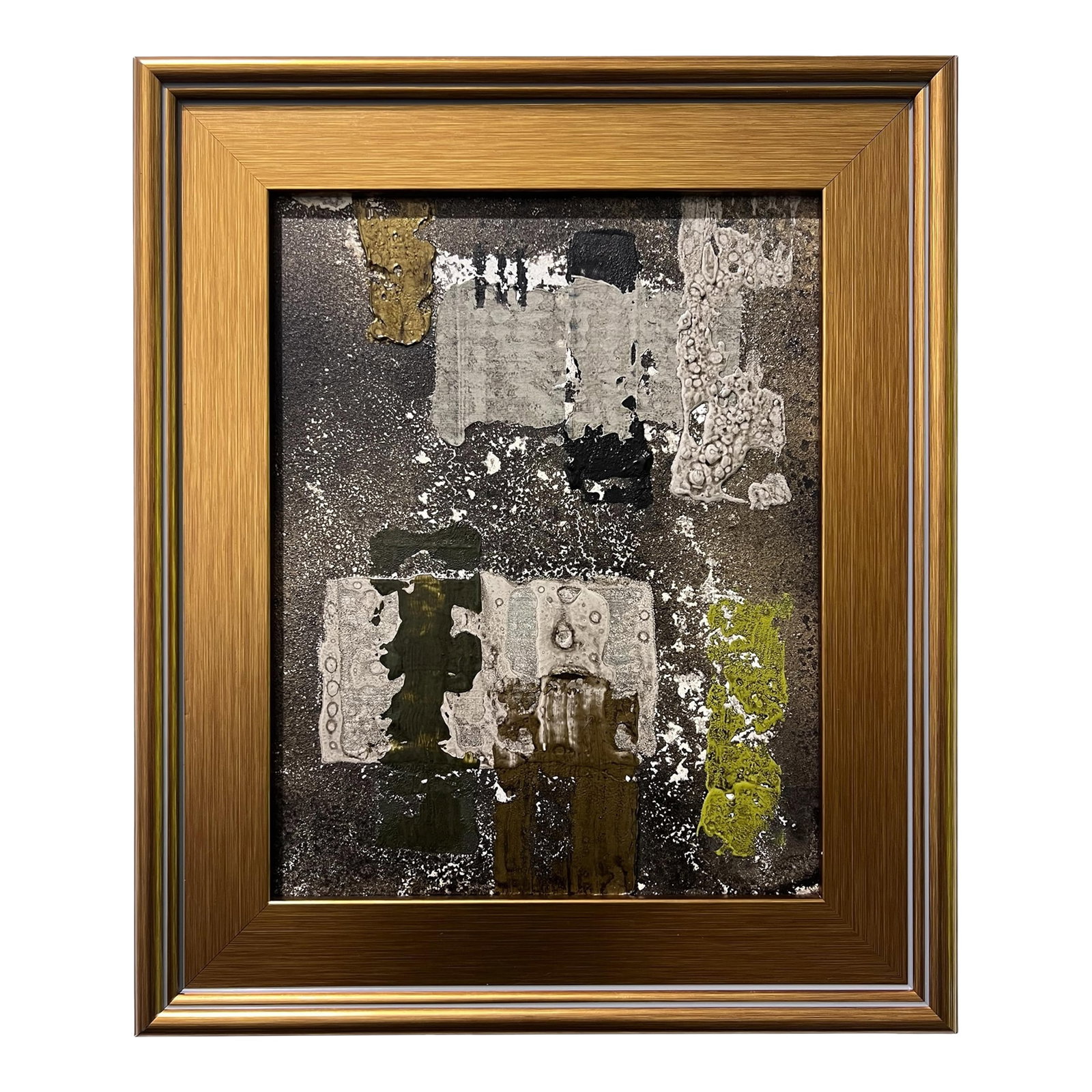 Emanate - Original Abstract Painting by J. Kent Martin: This original mixed-media abstract painting by J. Kent Martin is inspired by aerial views of farmland and the ordered patterns of roads and city streets. Built through layers of paint that are