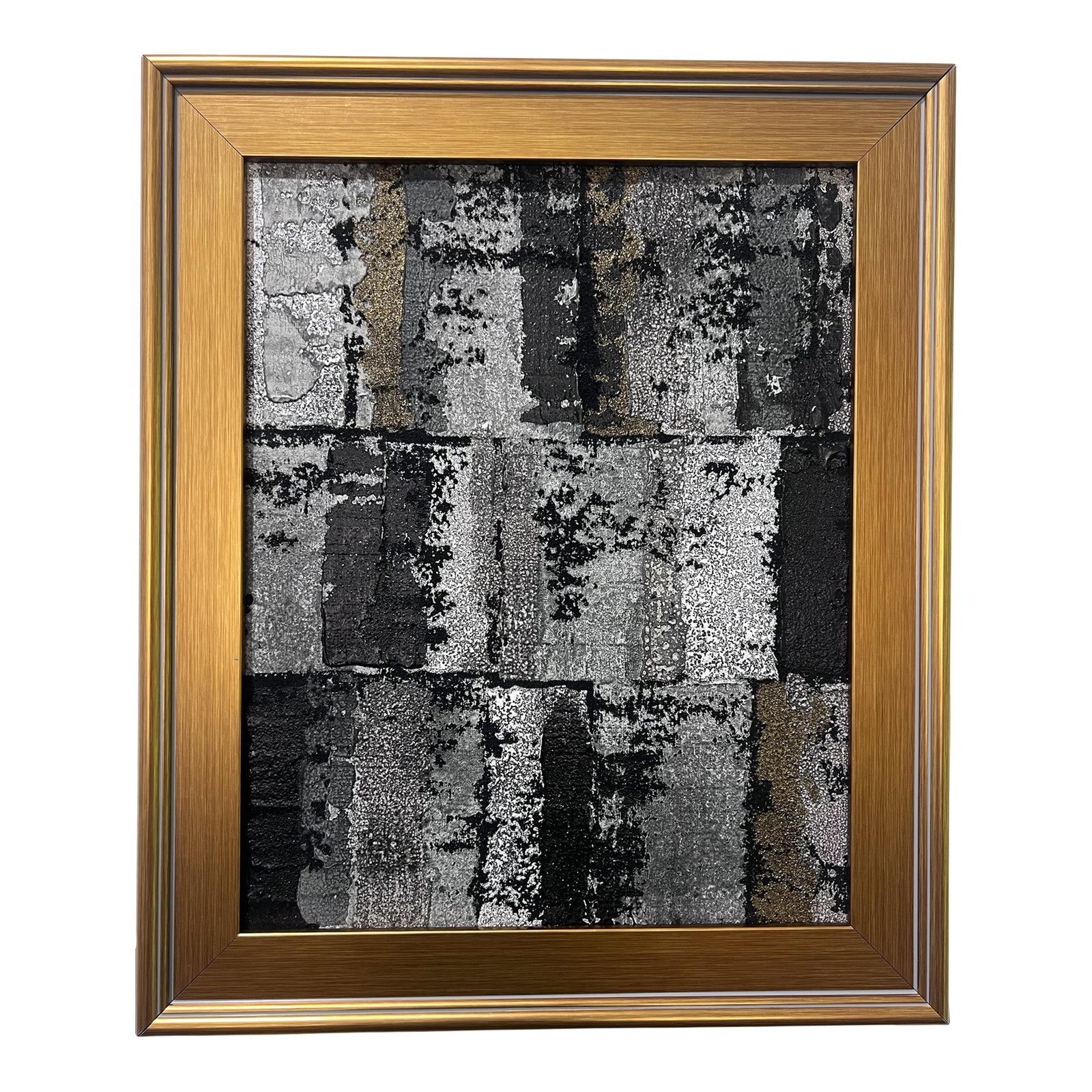 Disunion No. 1 - Original Abstract Painting by J. Kent Martin: This original mixed-media abstract painting by J. Kent Martin is inspired by aerial views of farmland and the ordered patterns of roads and city streets. Built through layers of paint that are