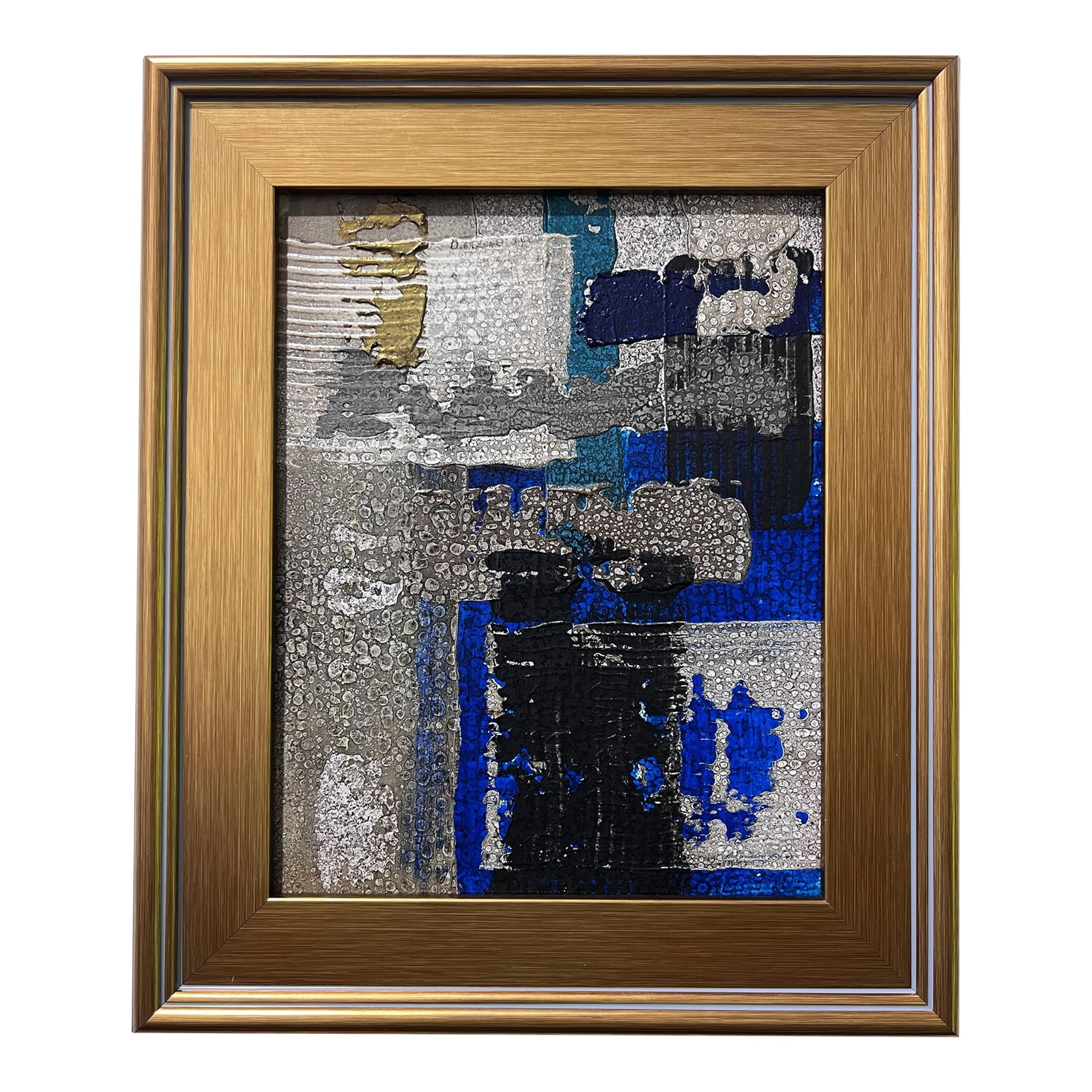 Deep End No. 1 - Original Abstract Painting by J. Kent Martin: This original mixed-media abstract painting by J. Kent Martin is inspired by aerial views of farmland and the ordered patterns of roads and city streets. Built through layers of paint that are