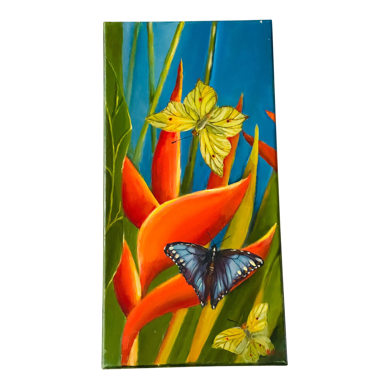 Contemporary Original Art -Florida. Butterfly Painting: Vibrant contemporary original acrylic art on canvas - Florida Butterfly , signed with initials and dater. Condition: Alterations: Original Condition Unaltered Imperfections: Some Imperfections