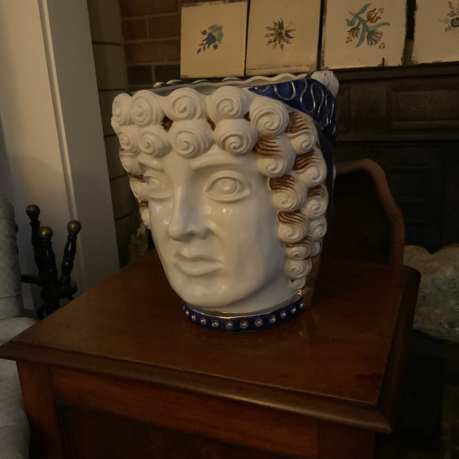 Moors Head Porcelain Vase by Alfiero Mangani Florence Italy - 2