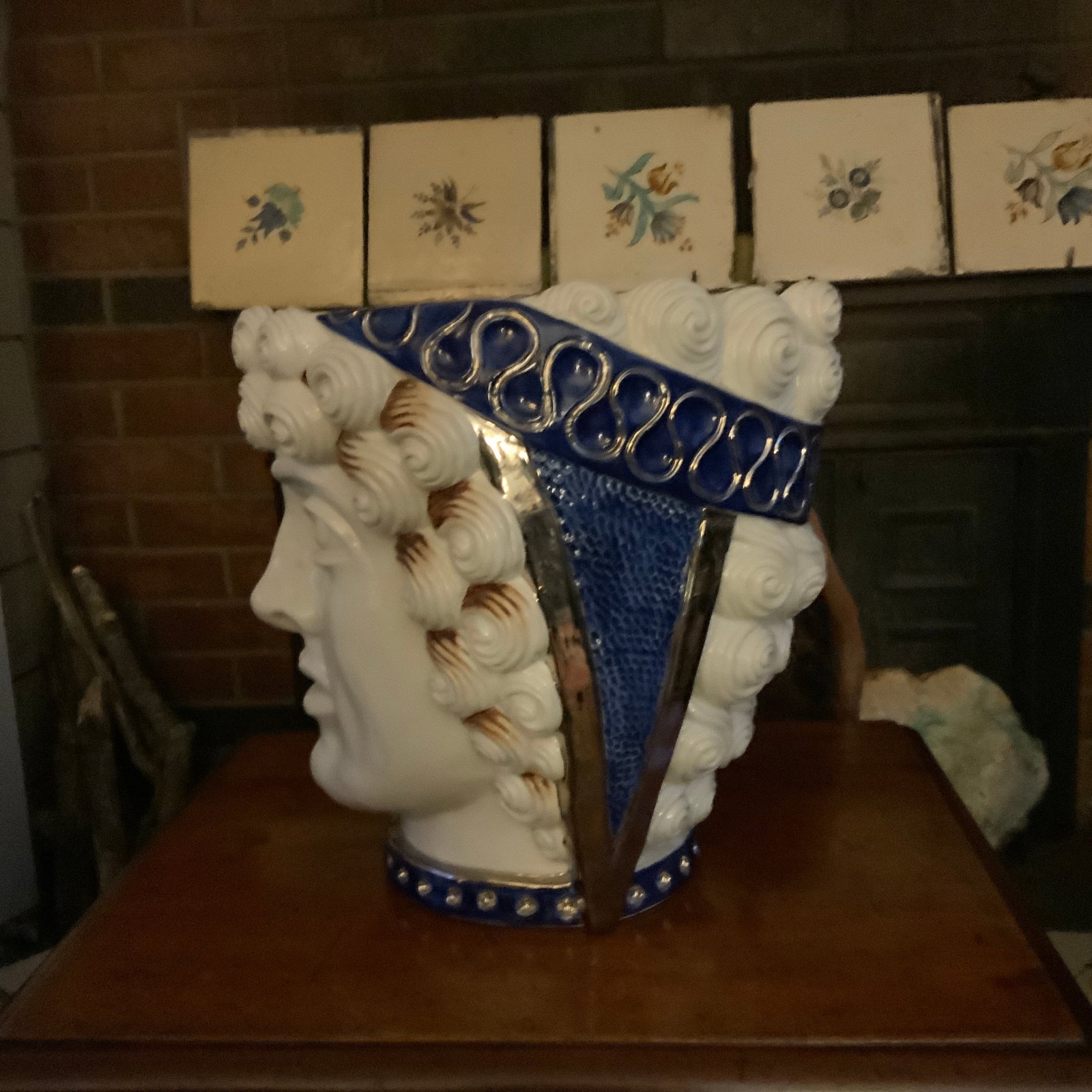 Moors Head Porcelain Vase by Alfiero Mangani Florence Italy - 3
