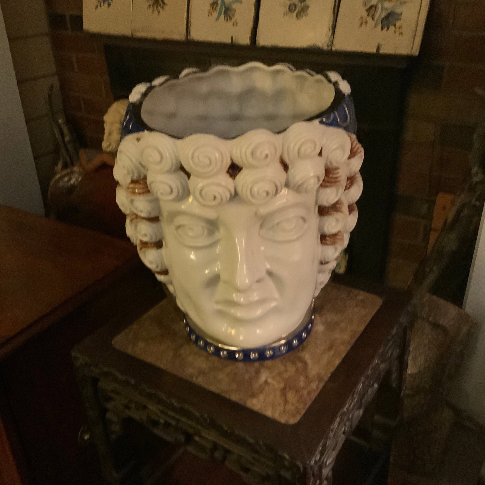 Moors Head Porcelain Vase by Alfiero Mangani Florence Italy - 8