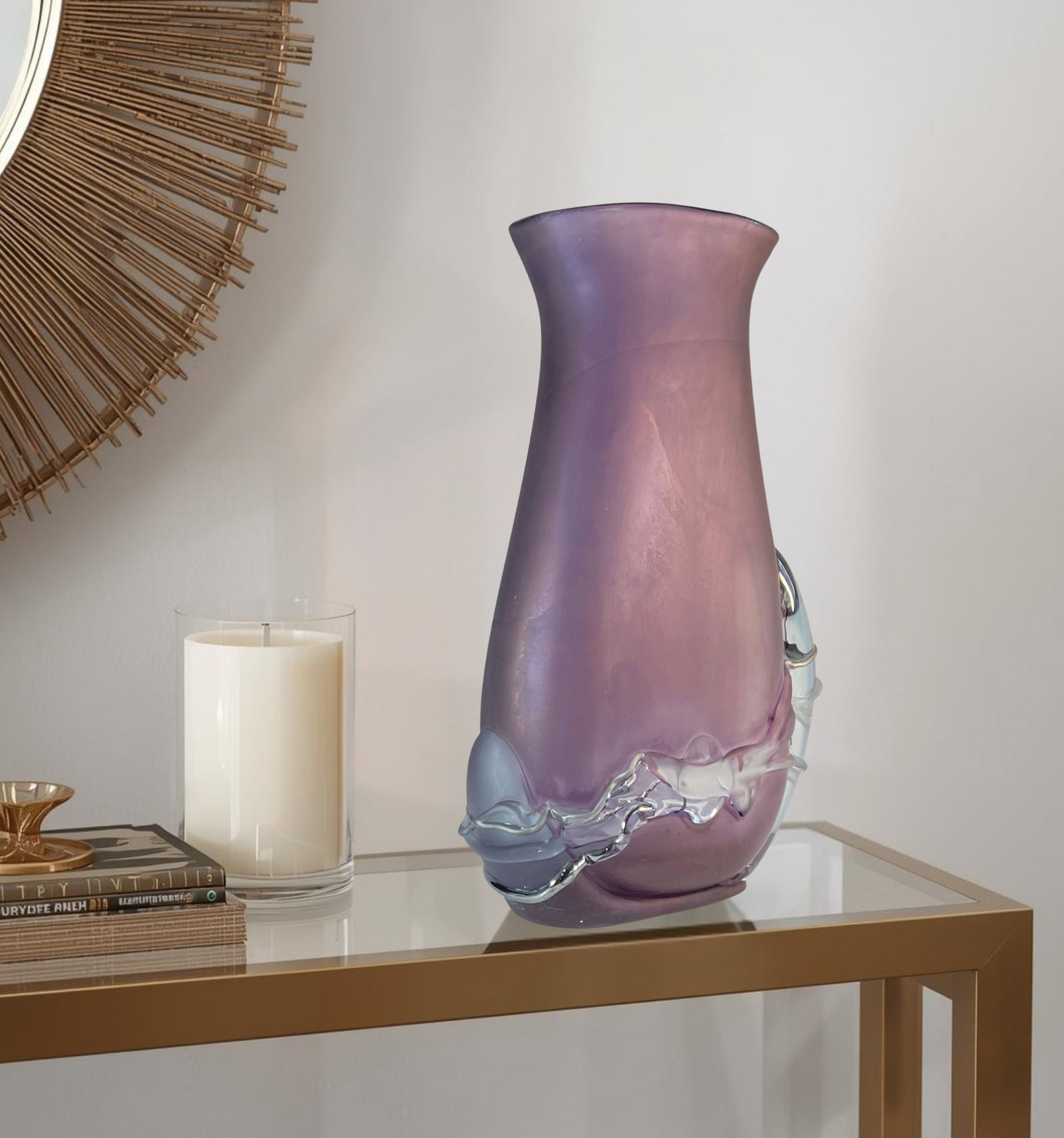 Art Glass Purple Vase Signed by Ion Tamaian - 15