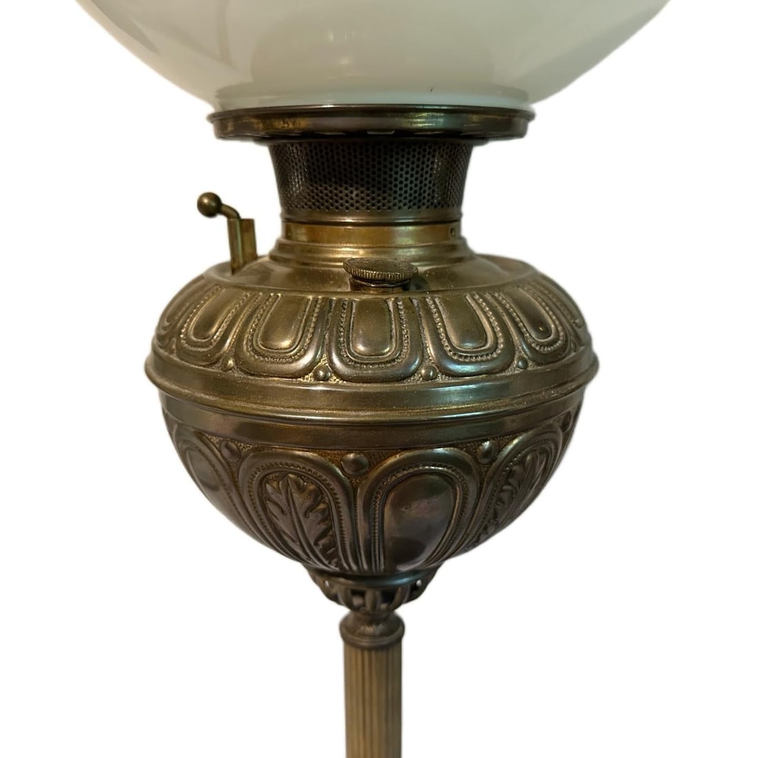 Antique Late 19th Century Bradley Hubbard Hand Painted Opaline Converted Oil Lamp - 6