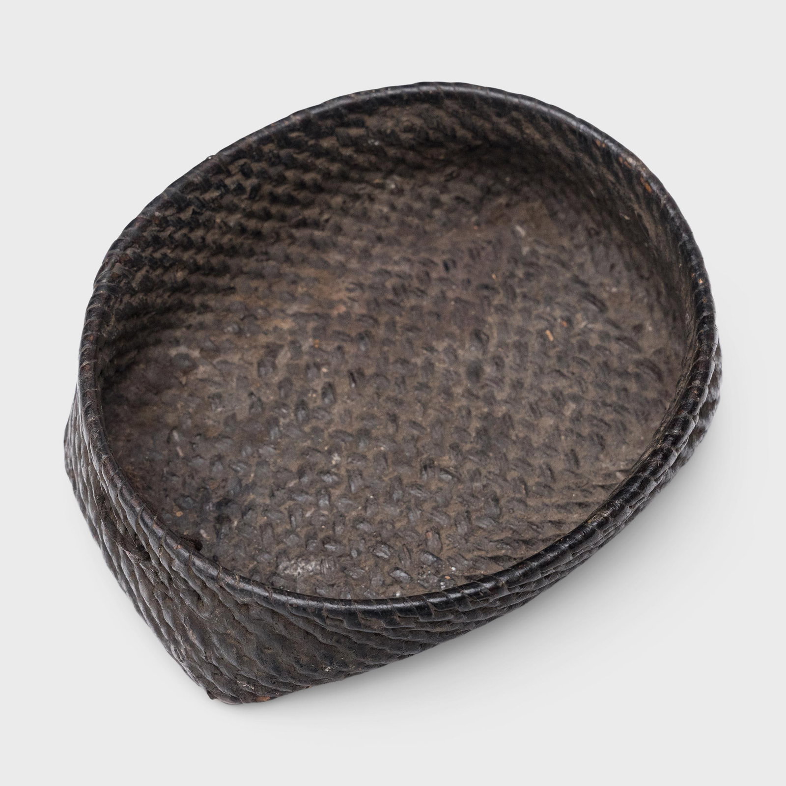 Chinese Black Lacquer Woven Tray, C. 1900 - 2