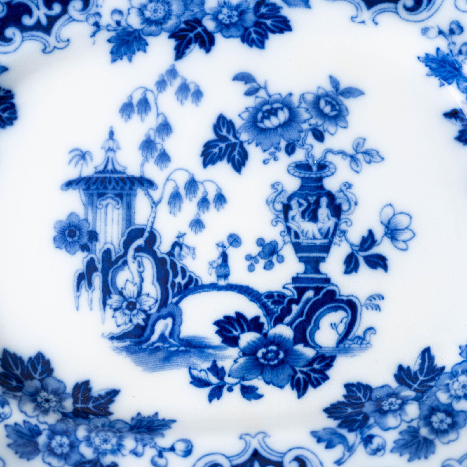 Burgess & Leigh Blue Celeste Chinoiserie Transferware Platter, c.1885 - 2