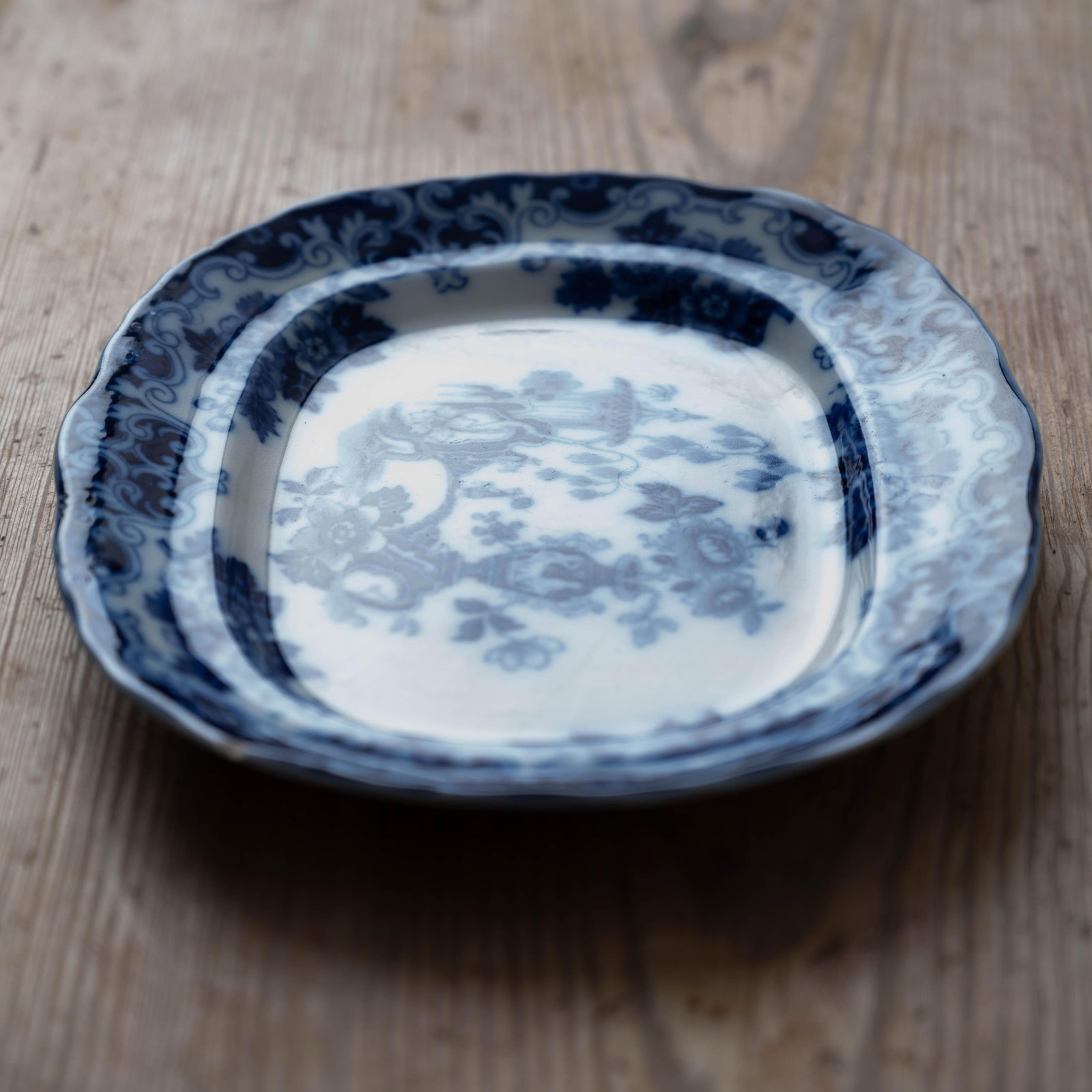 Burgess & Leigh Blue Celeste Chinoiserie Transferware Platter, c.1885 - 3