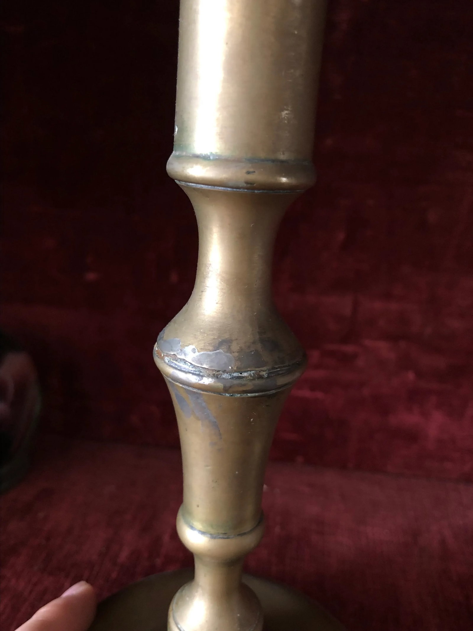 18th / 19th Century Bell Bottom Lg British Colonial Brass Candle Holders- a Pair - 8