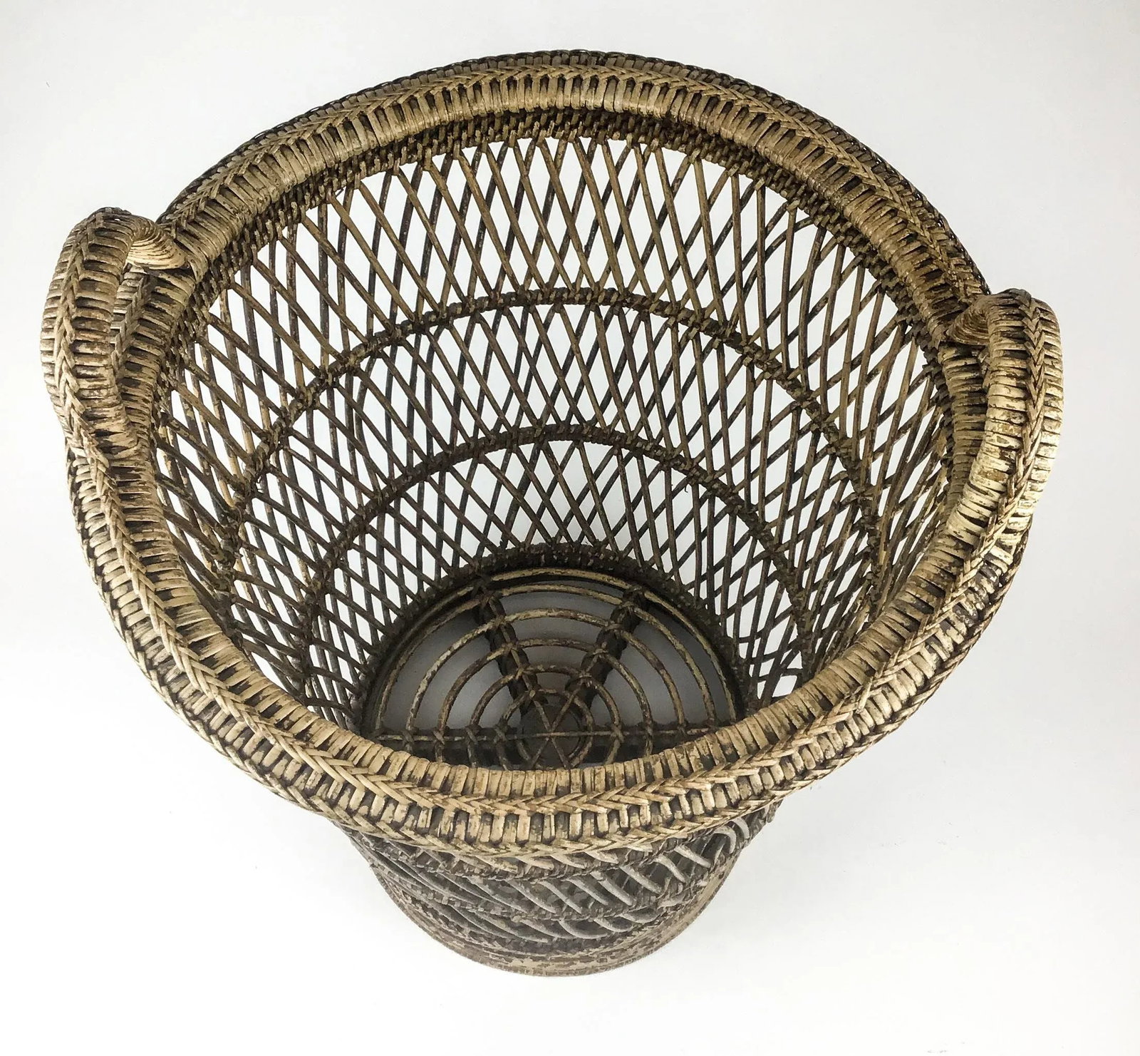 Tall Rustic Rattan Hamper Bin Basket - 3