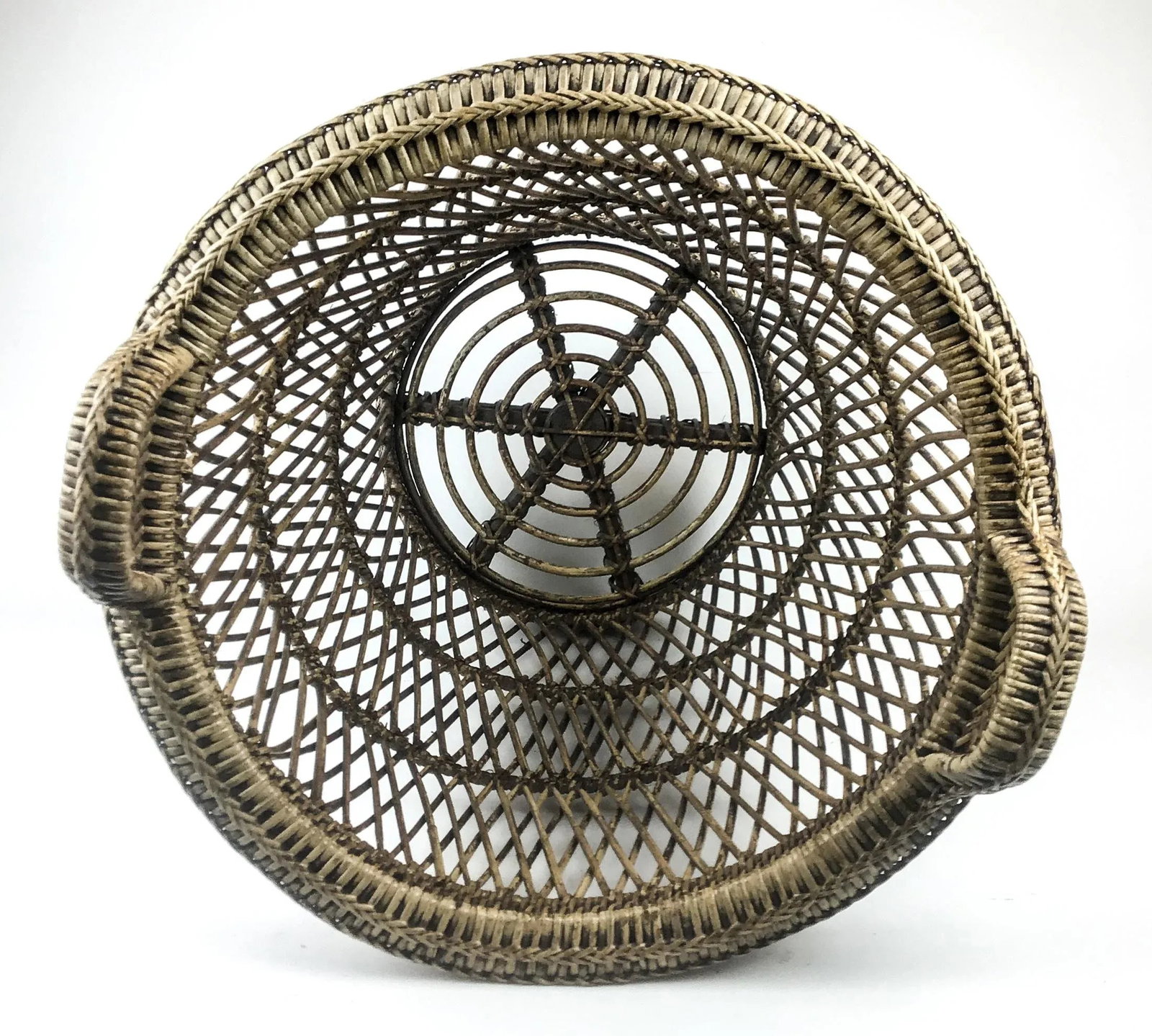 Tall Rustic Rattan Hamper Bin Basket - 4