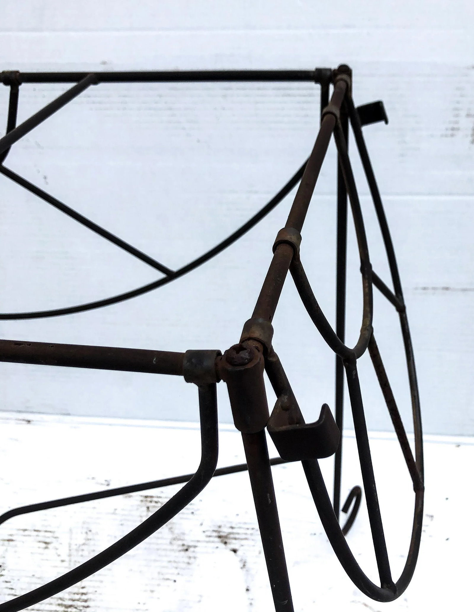 Vintage Iron Metal Adjustable Plant Stand Side Table - 11