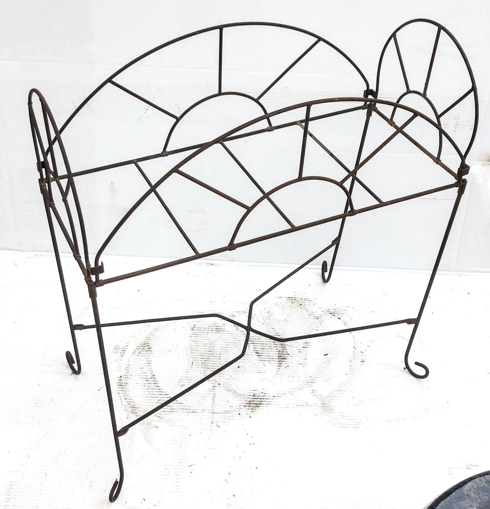 Vintage Iron Metal Adjustable Plant Stand Side Table - 12